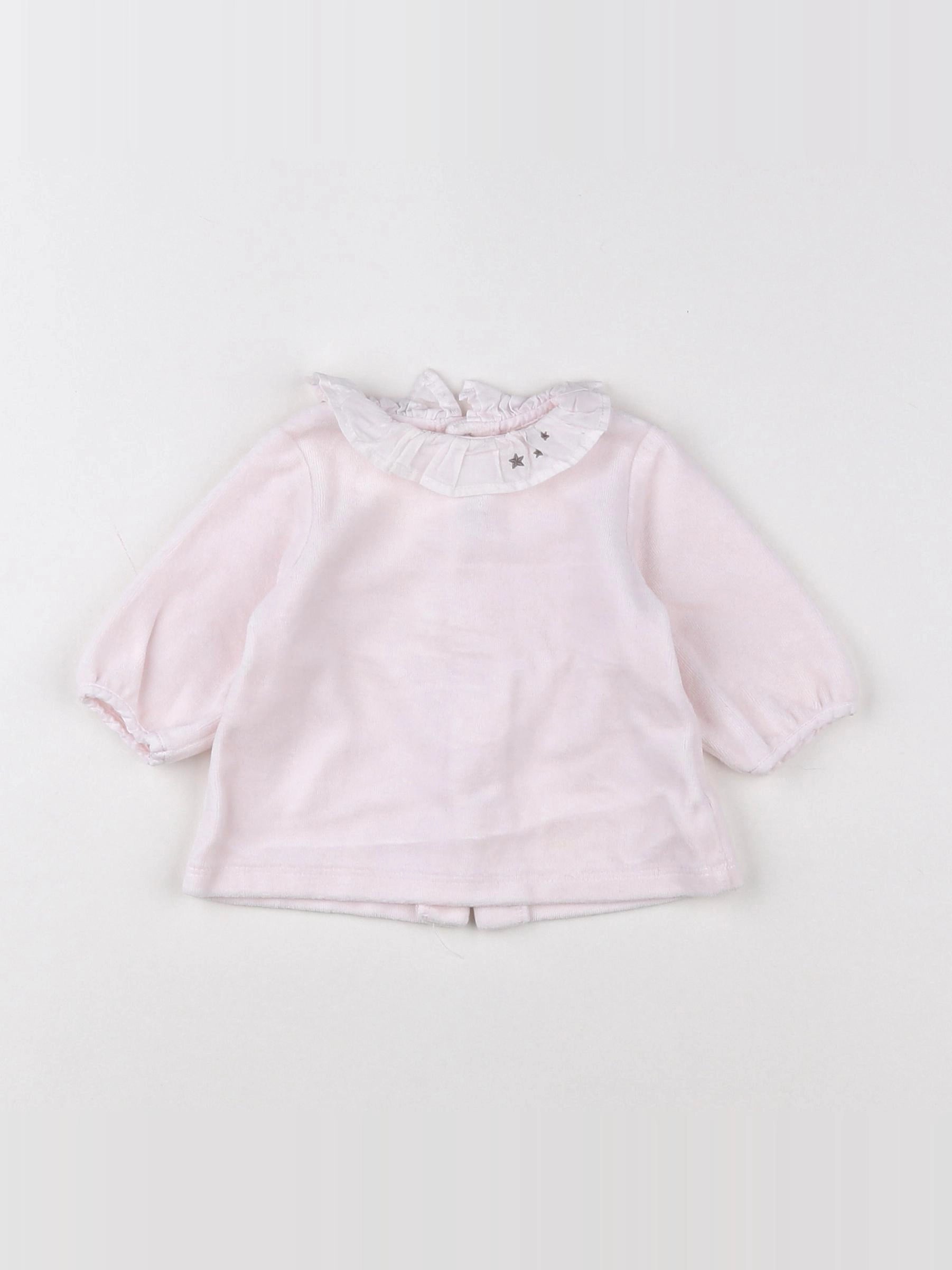 Boutchou - pyjama velours rose - 1 mois