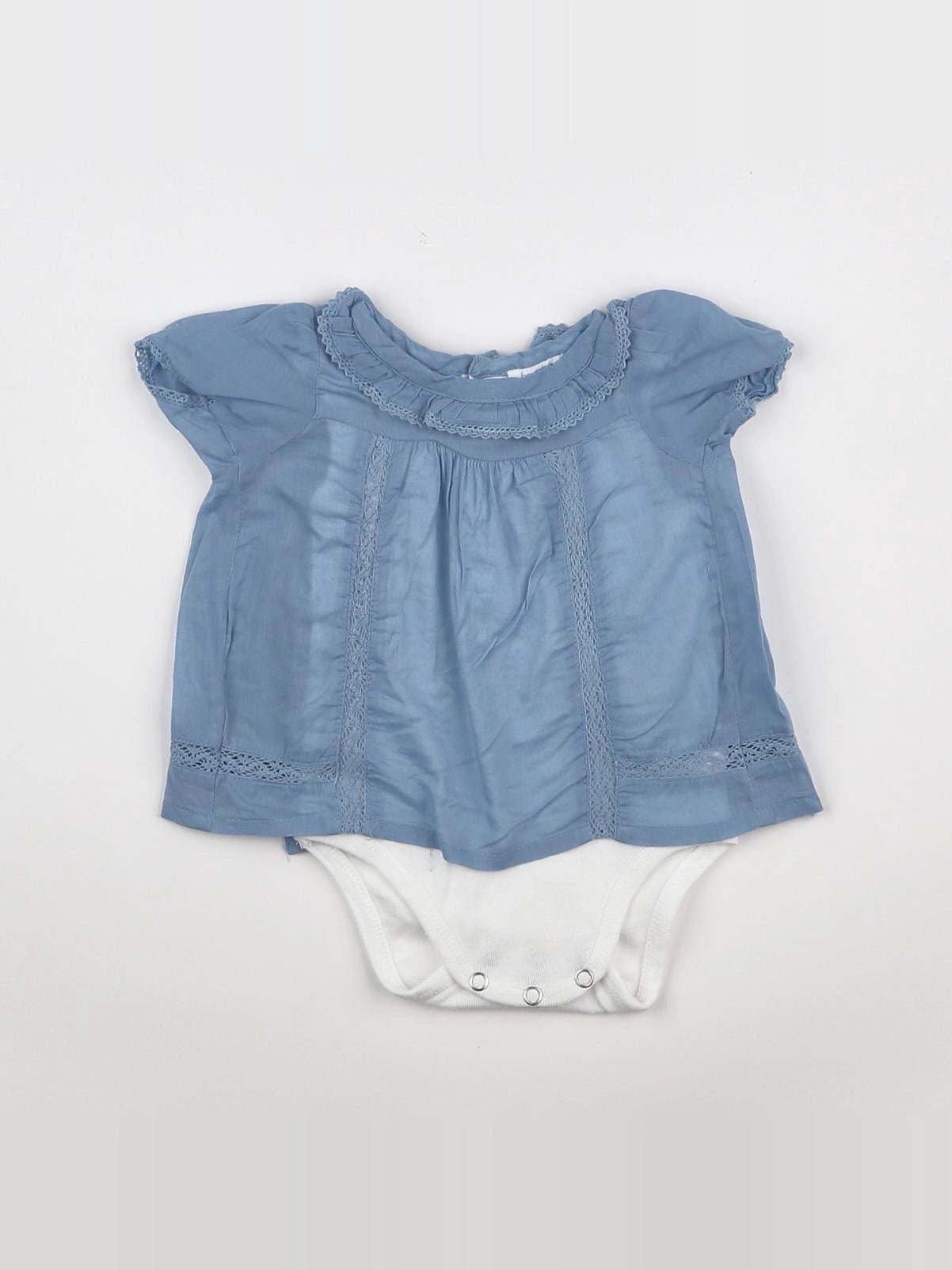 Boutchou - body blouse bleu - 3 mois