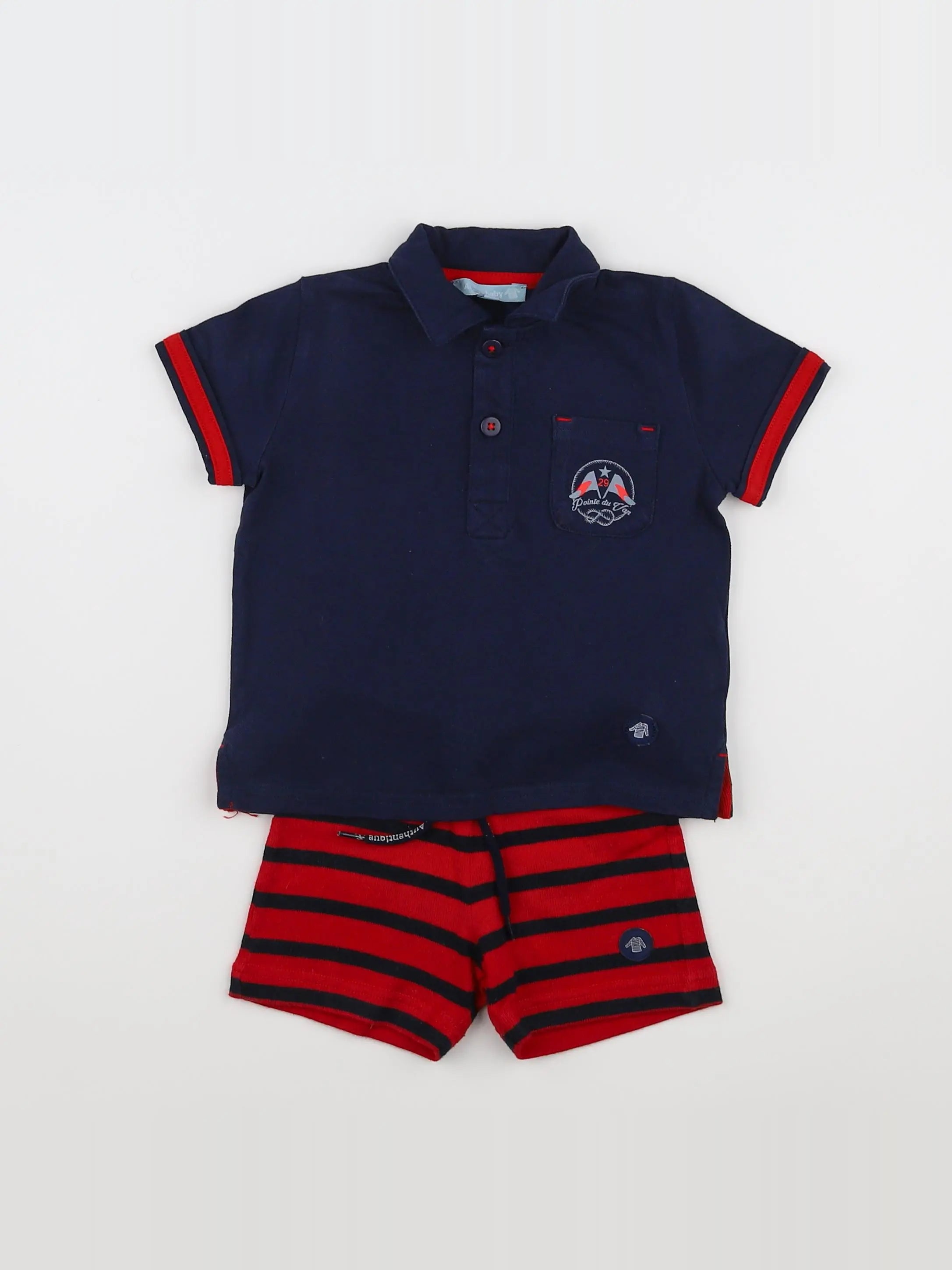 Armor Lux - ensemble bleu, rouge - 12 mois