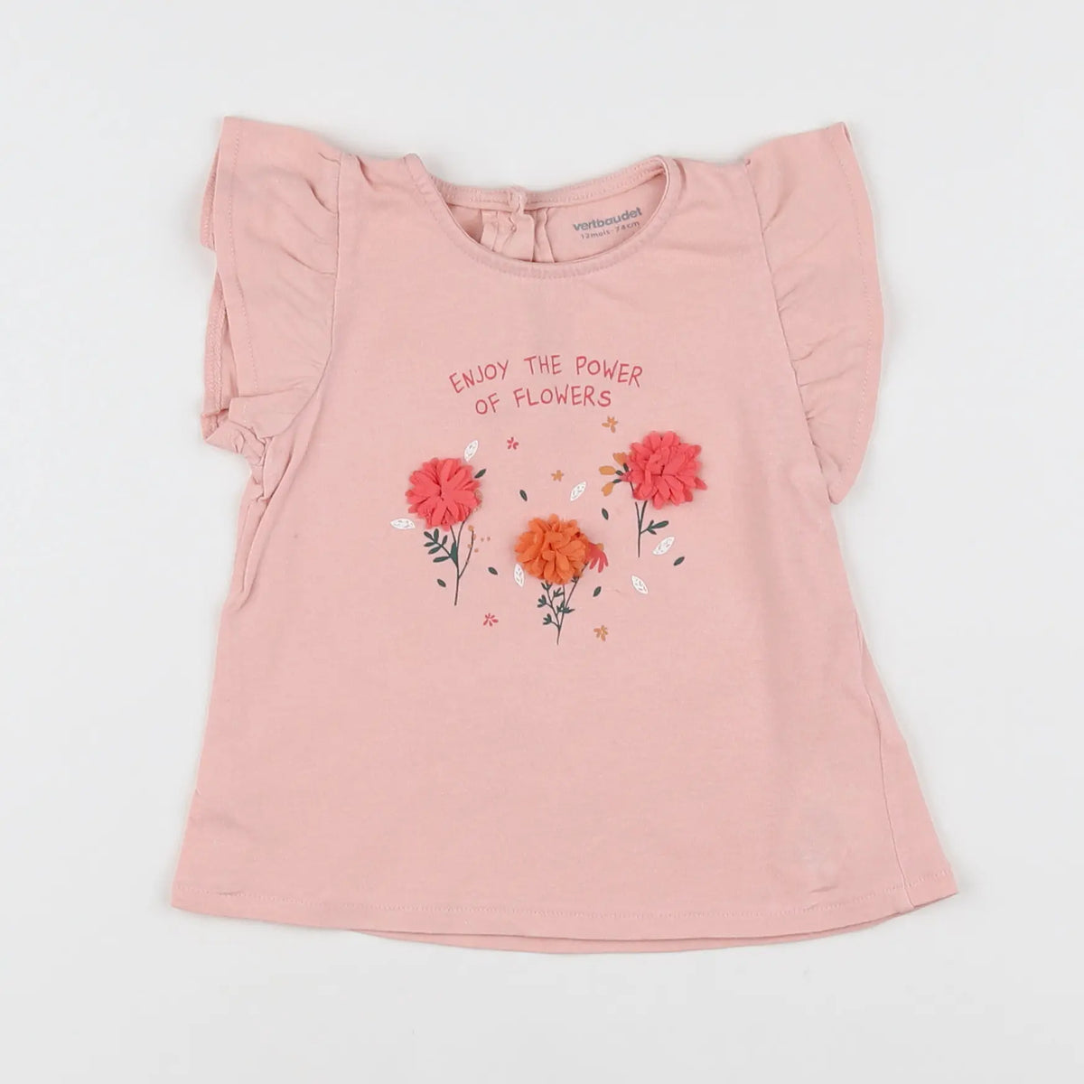 Vertbaudet - tee-shirt rose - 12 mois
