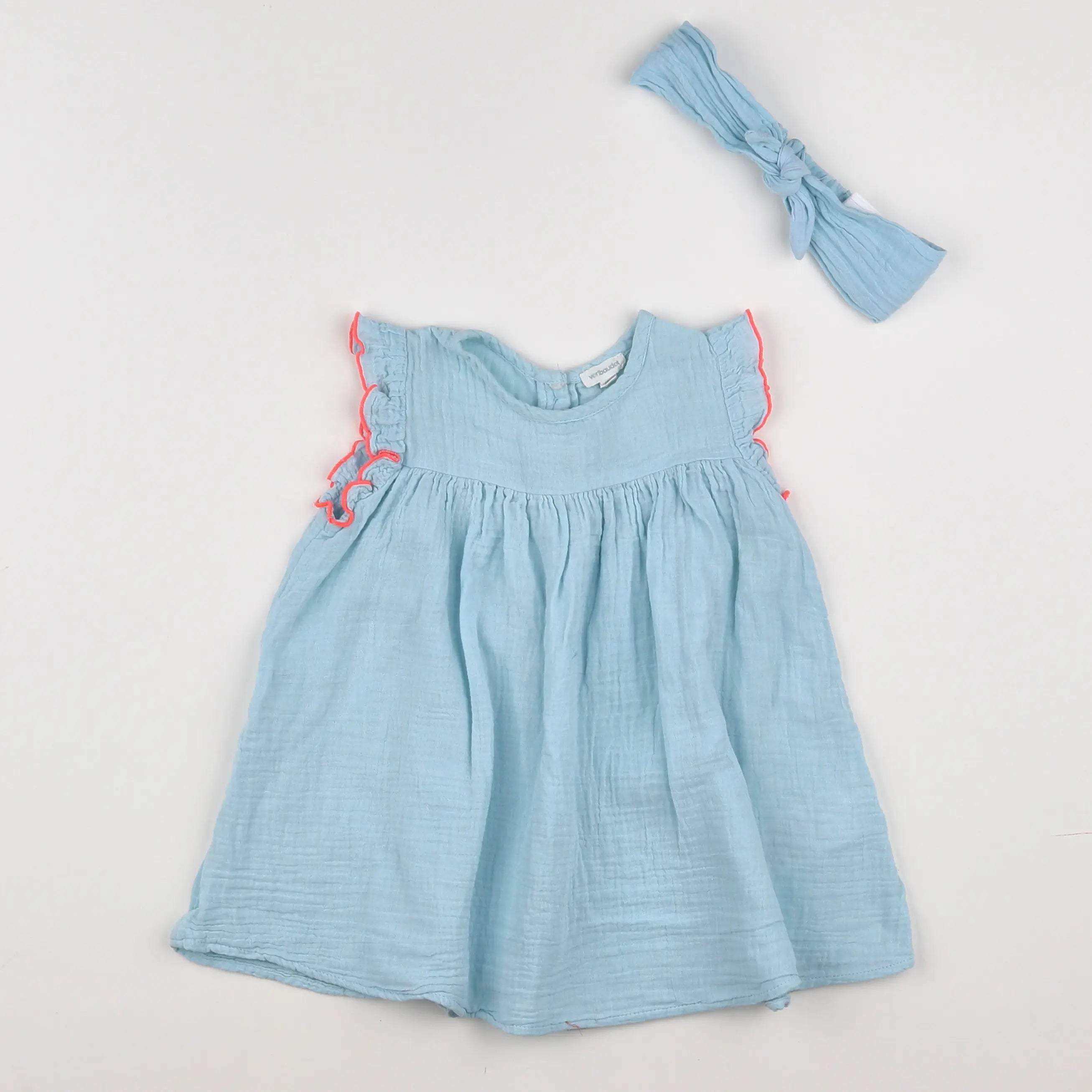 Vertbaudet - robe bleu - 12 mois
