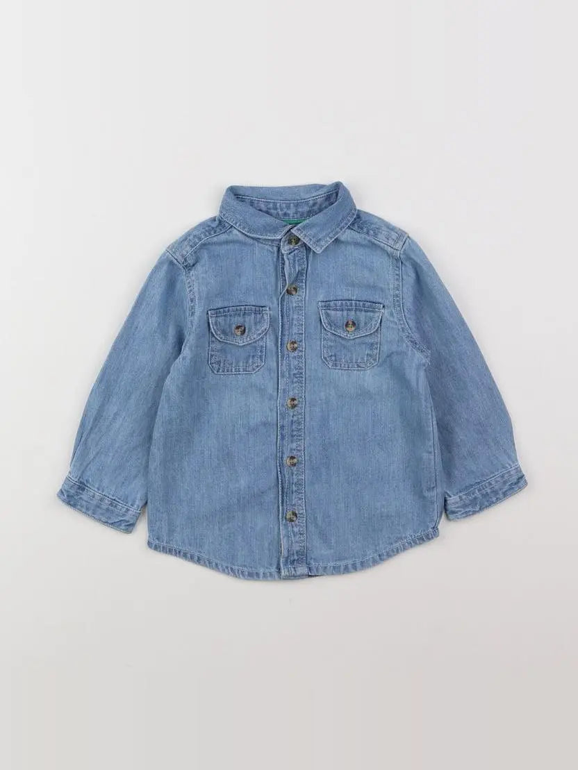 Boutchou - chemise bleu - 12 mois