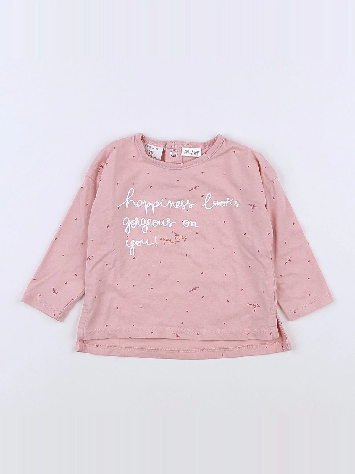 Zara - tee-shirt rose - 3 mois