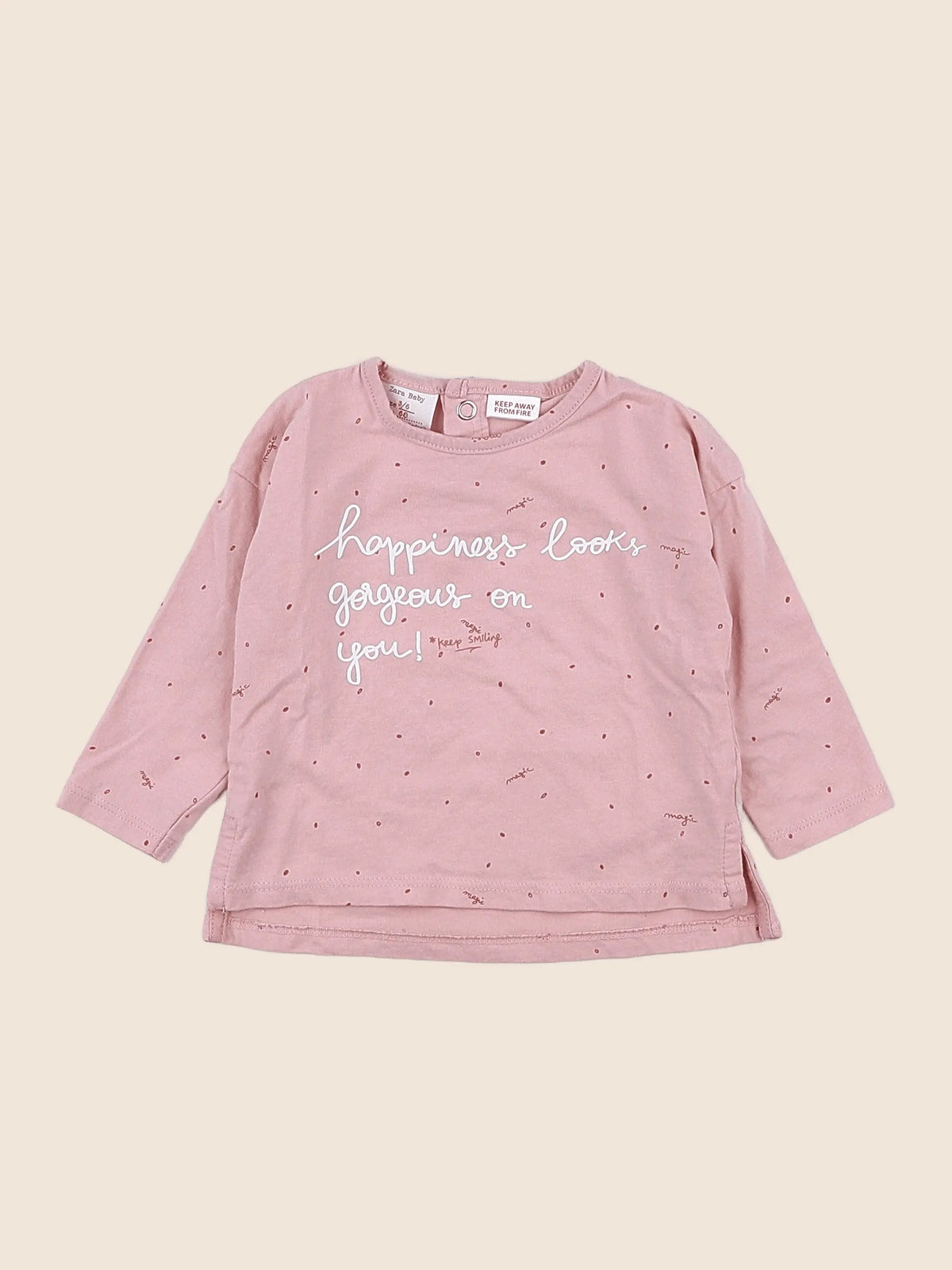 Zara - tee-shirt rose - 3 mois