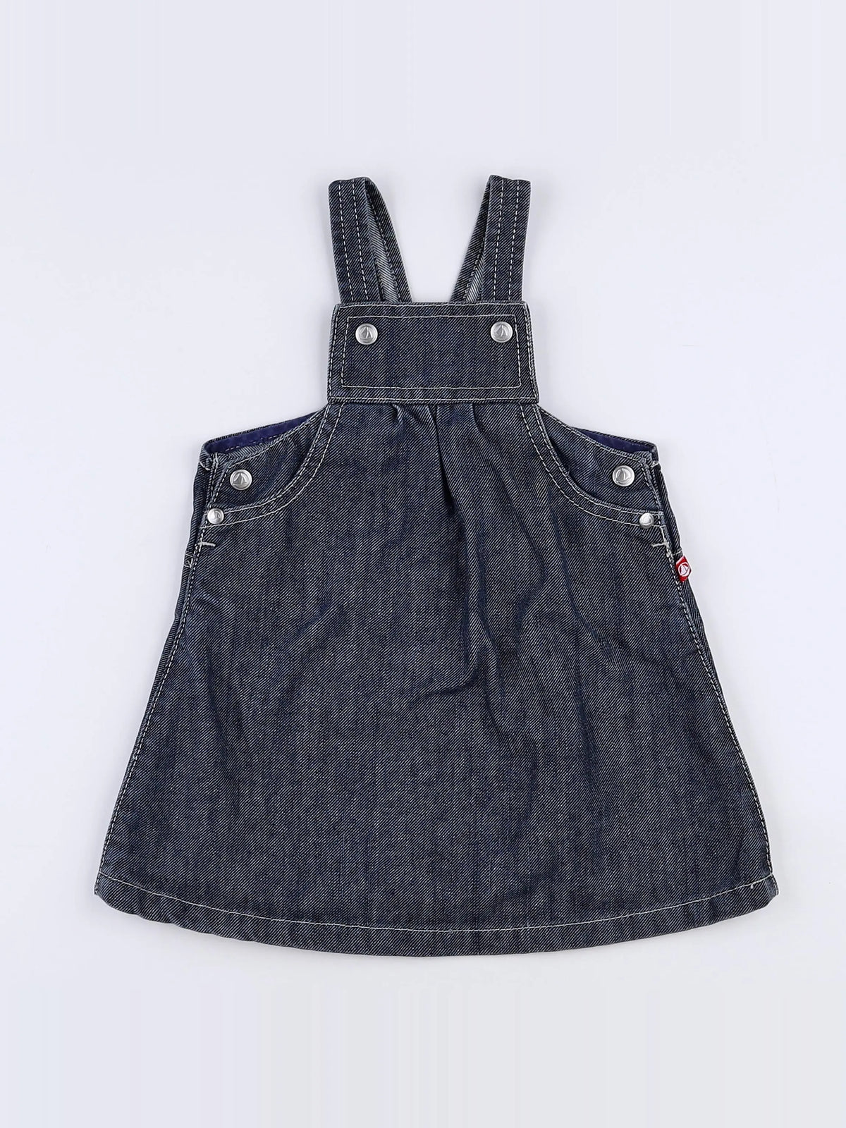 Petit Bateau - robe gris, bleu - 12 mois