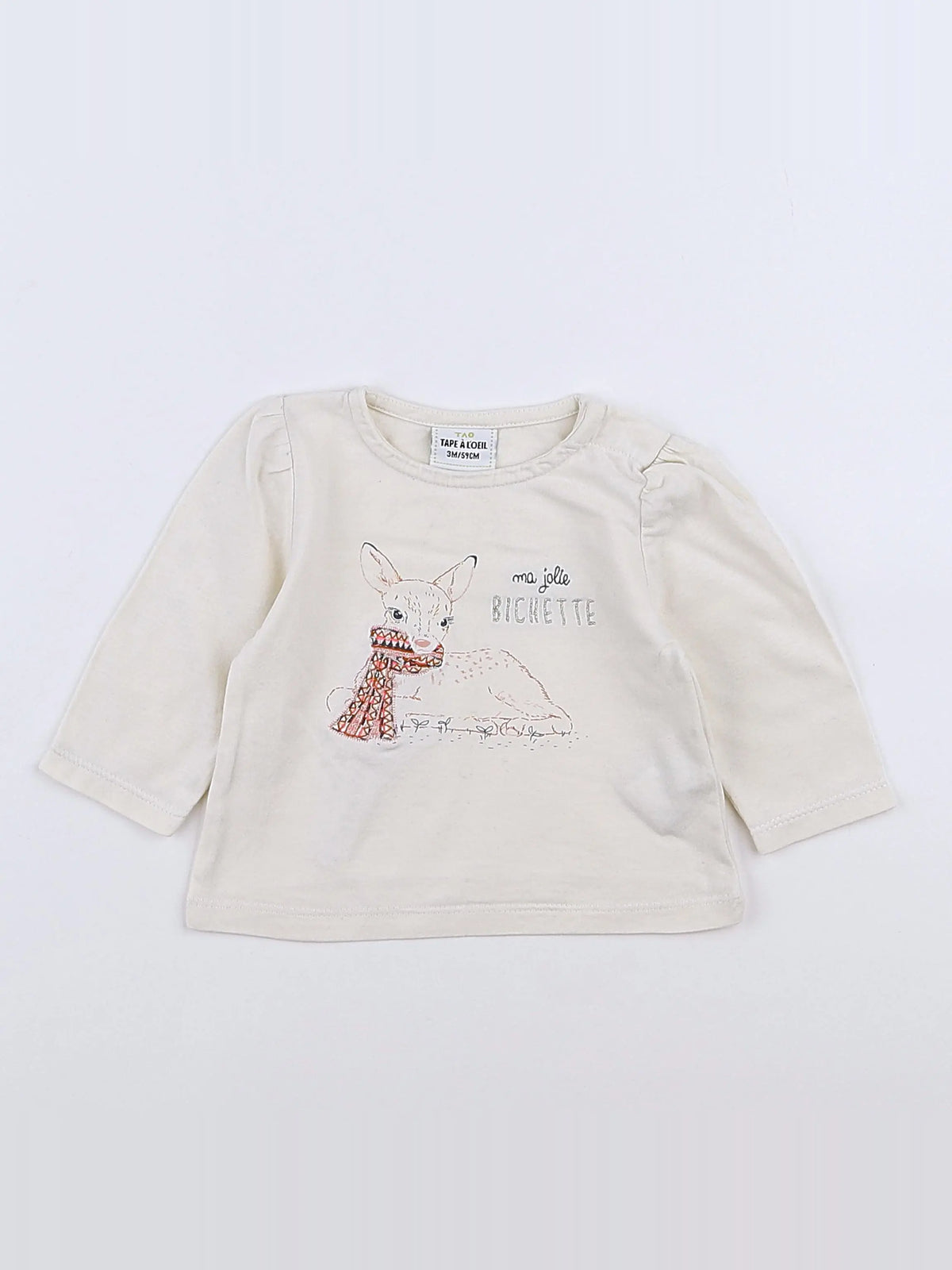 Tape à l'oeil - tee-shirt beige - 3 mois