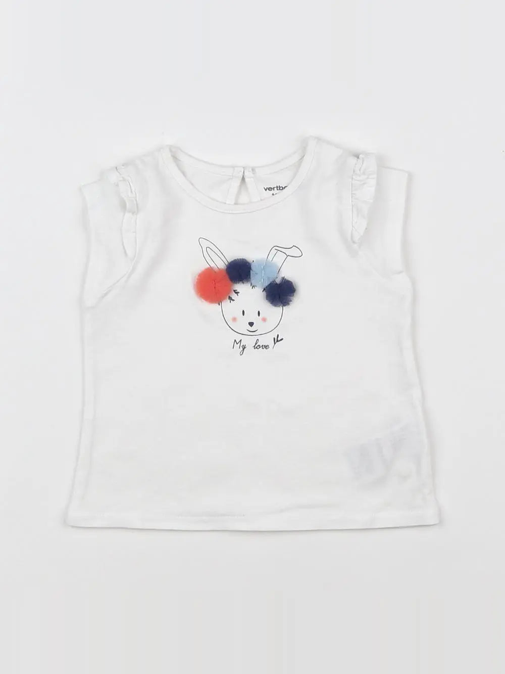 Vertbaudet - tee-shirt blanc - 6 mois