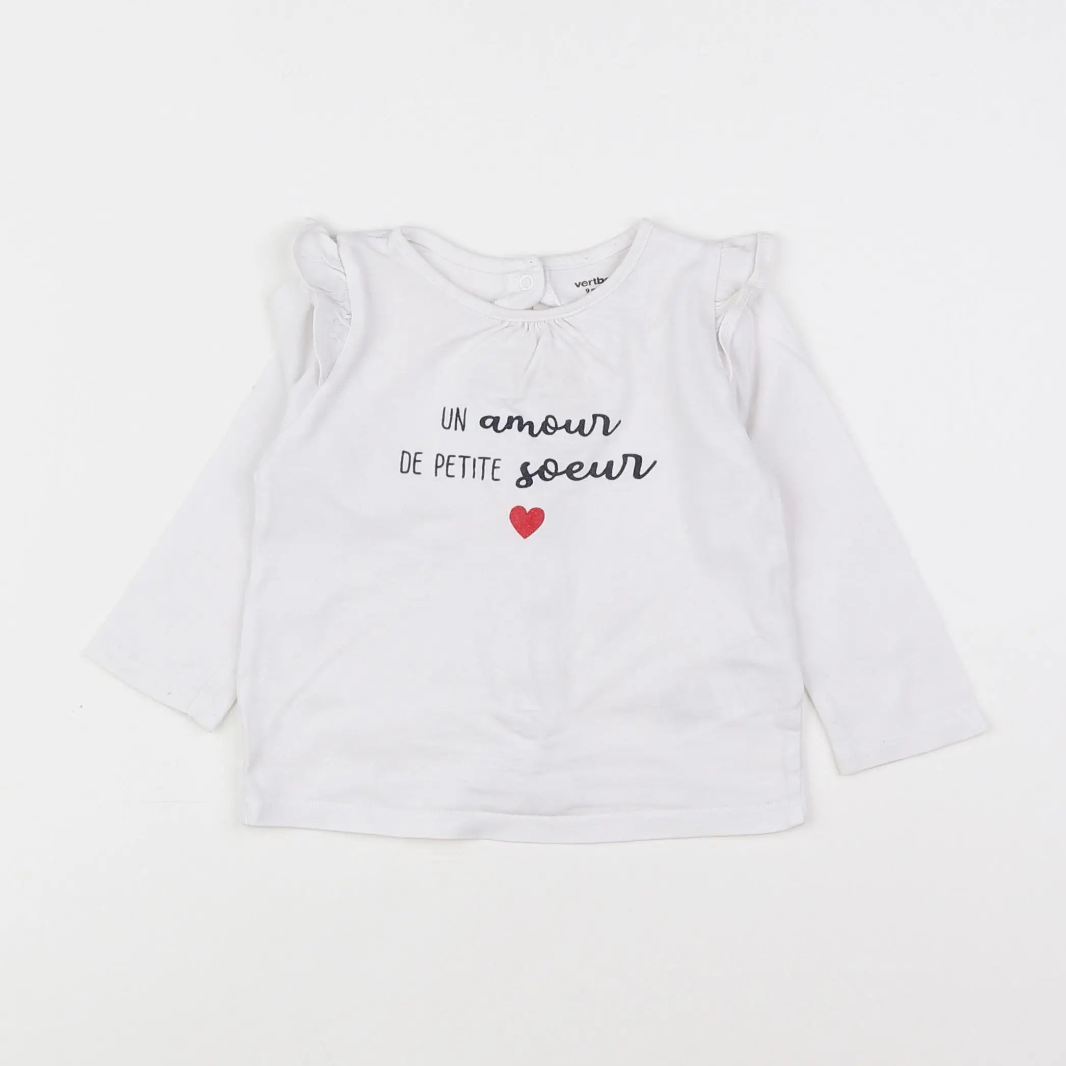 Vertbaudet - tee-shirt blanc - 9 mois