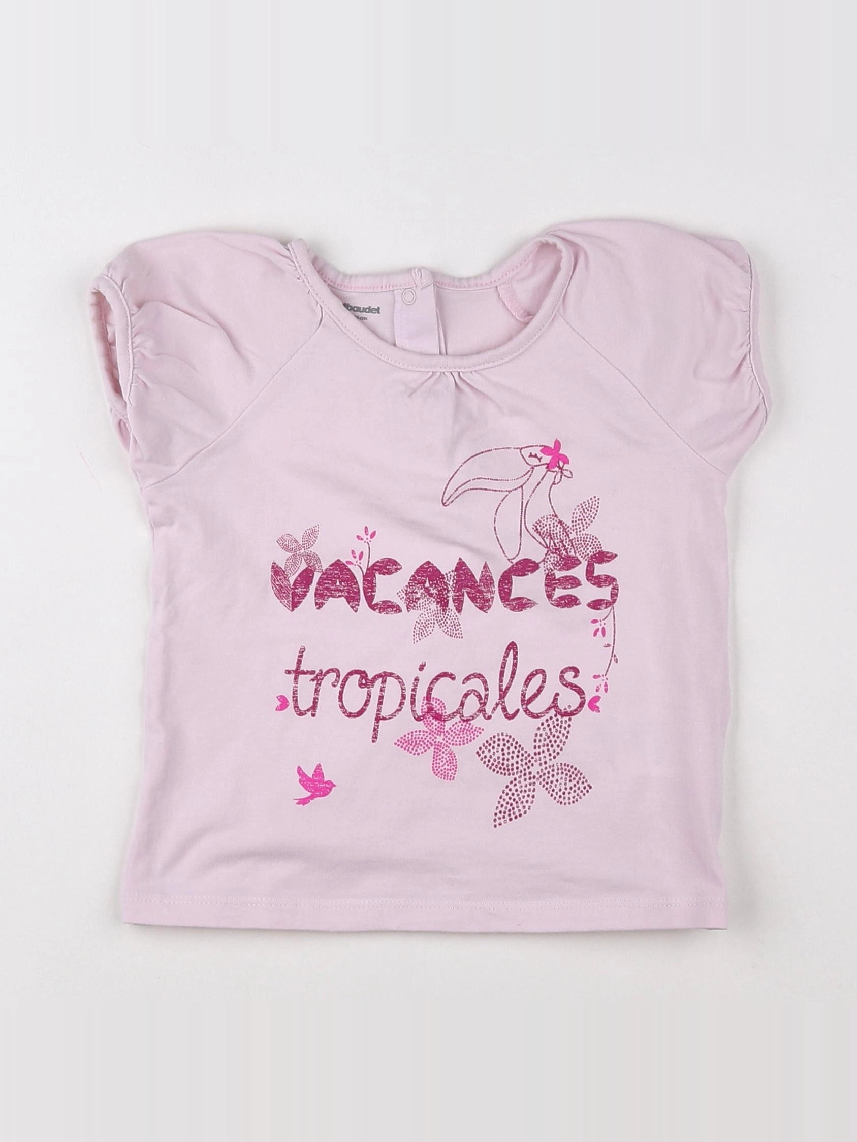 Vertbaudet - tee-shirt rose - 2 ans