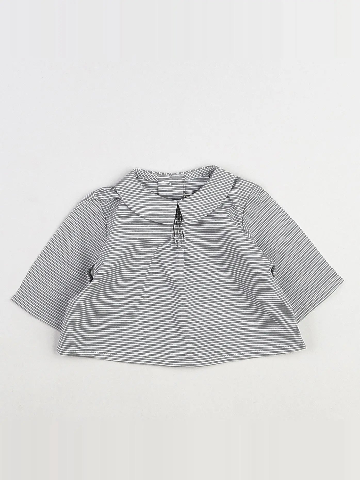 Bonton - blouse blanc, gris - 1 mois