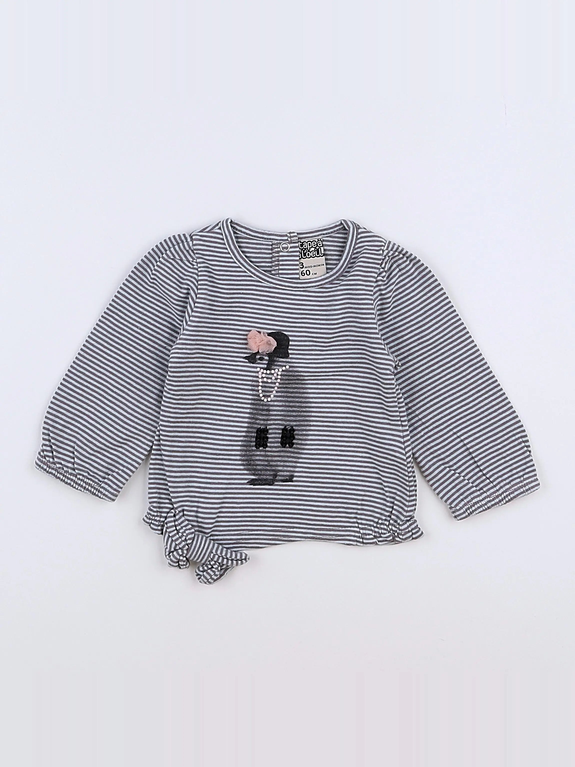 Tape à l'oeil - tee-shirt gris - 3 mois
