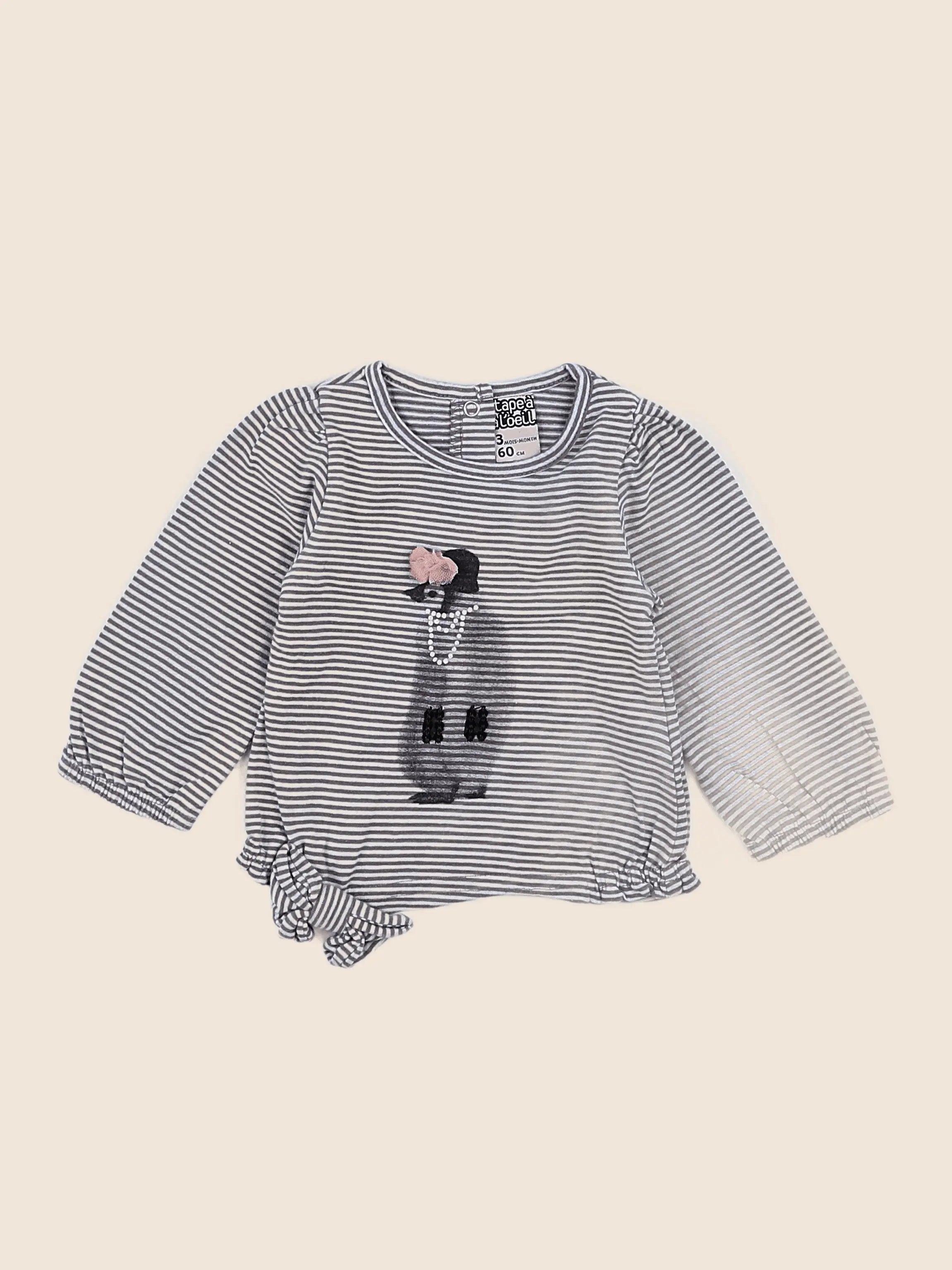 Tape à l'oeil - tee-shirt gris - 3 mois