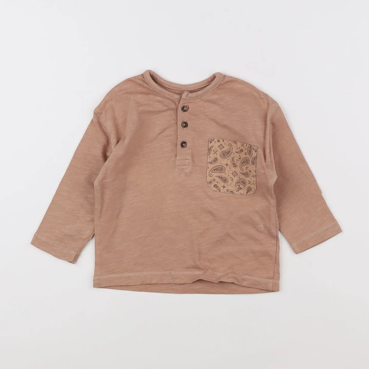 Vertbaudet - tee-shirt marron - 12 mois
