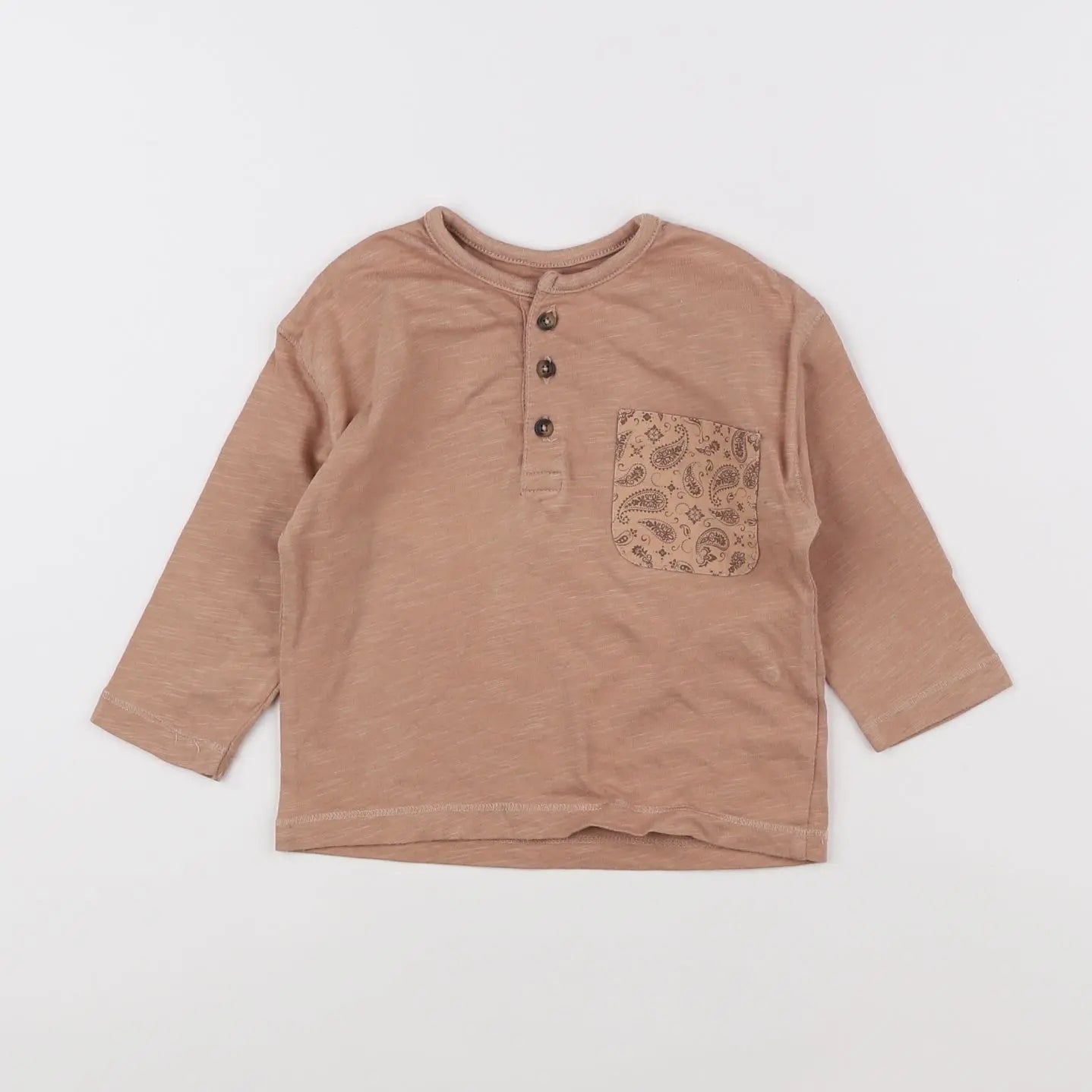 Vertbaudet - tee-shirt marron - 12 mois
