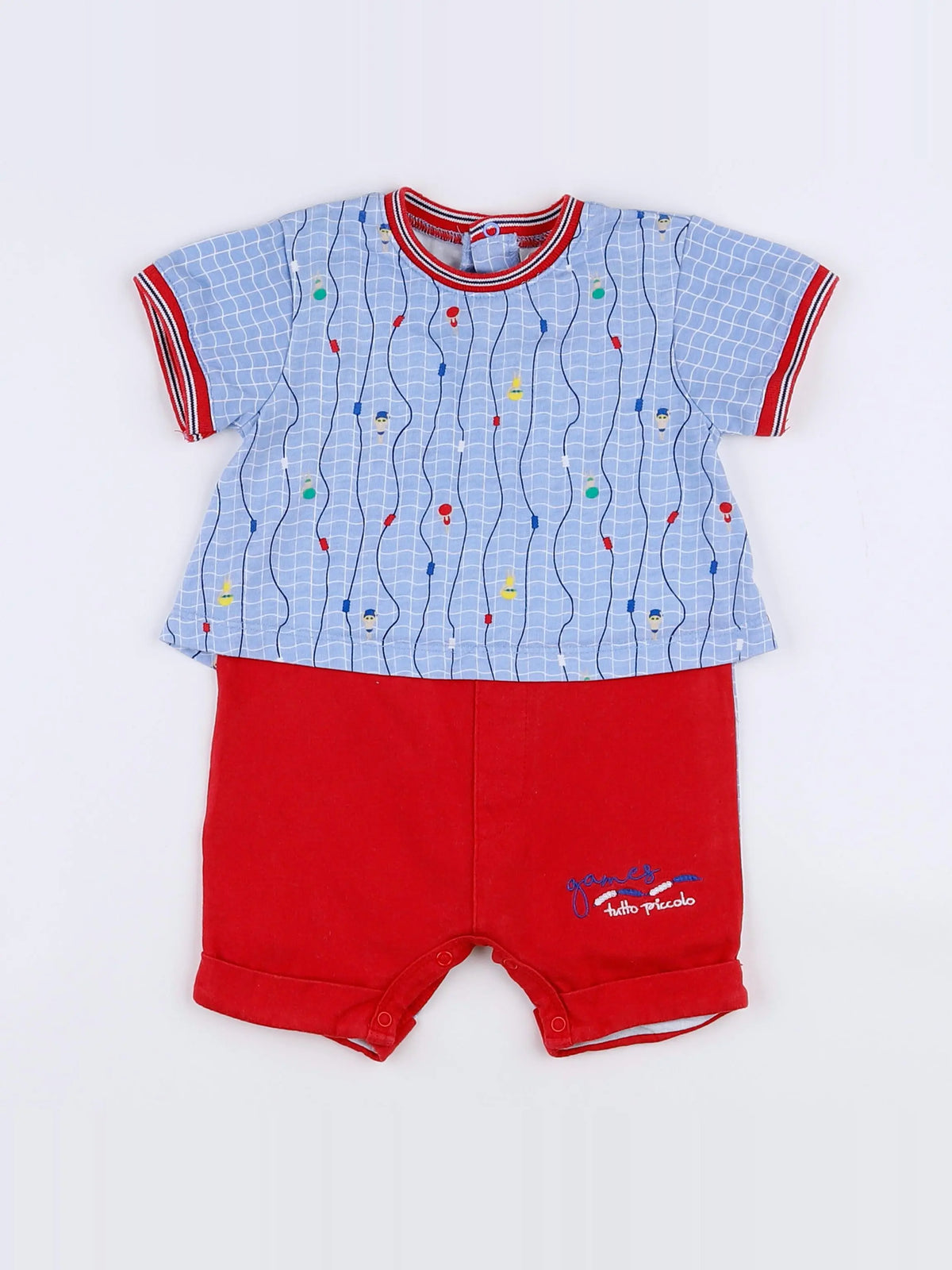 Tutto Piccolo - combinaison bleu, rouge - 3 mois