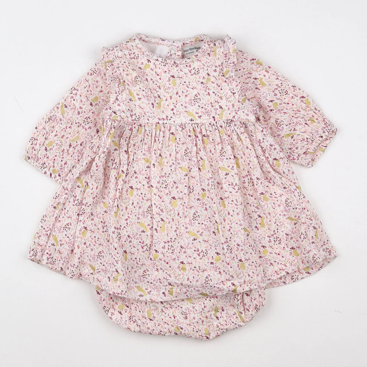 Vertbaudet - robe rose - 3 mois