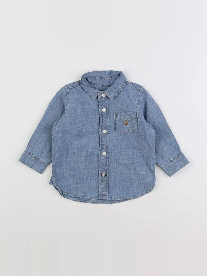 GAP - chemise bleu - 6/12 mois