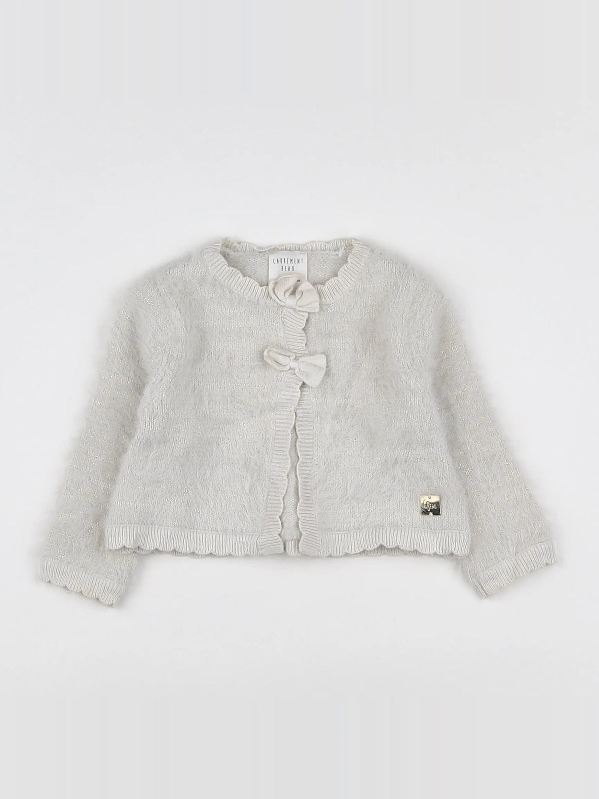 Carrément Beau - gilet blanc, or - 6 mois