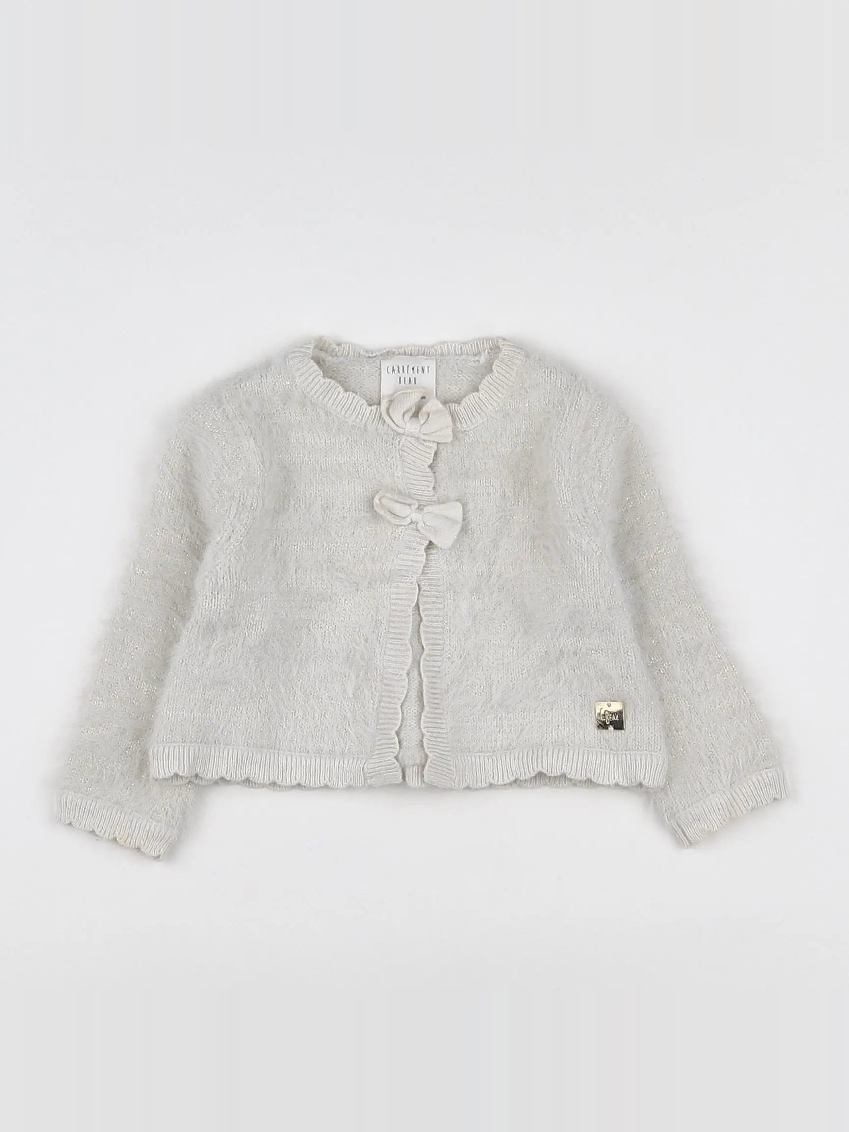 Carrément Beau - gilet blanc, or - 6 mois