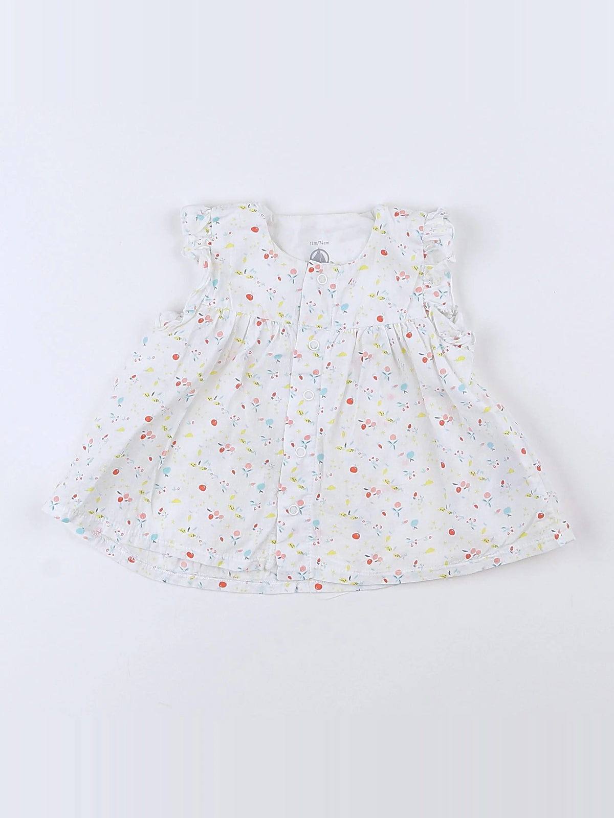 Petit Bateau - blouse blanc, multicolore - 12 mois