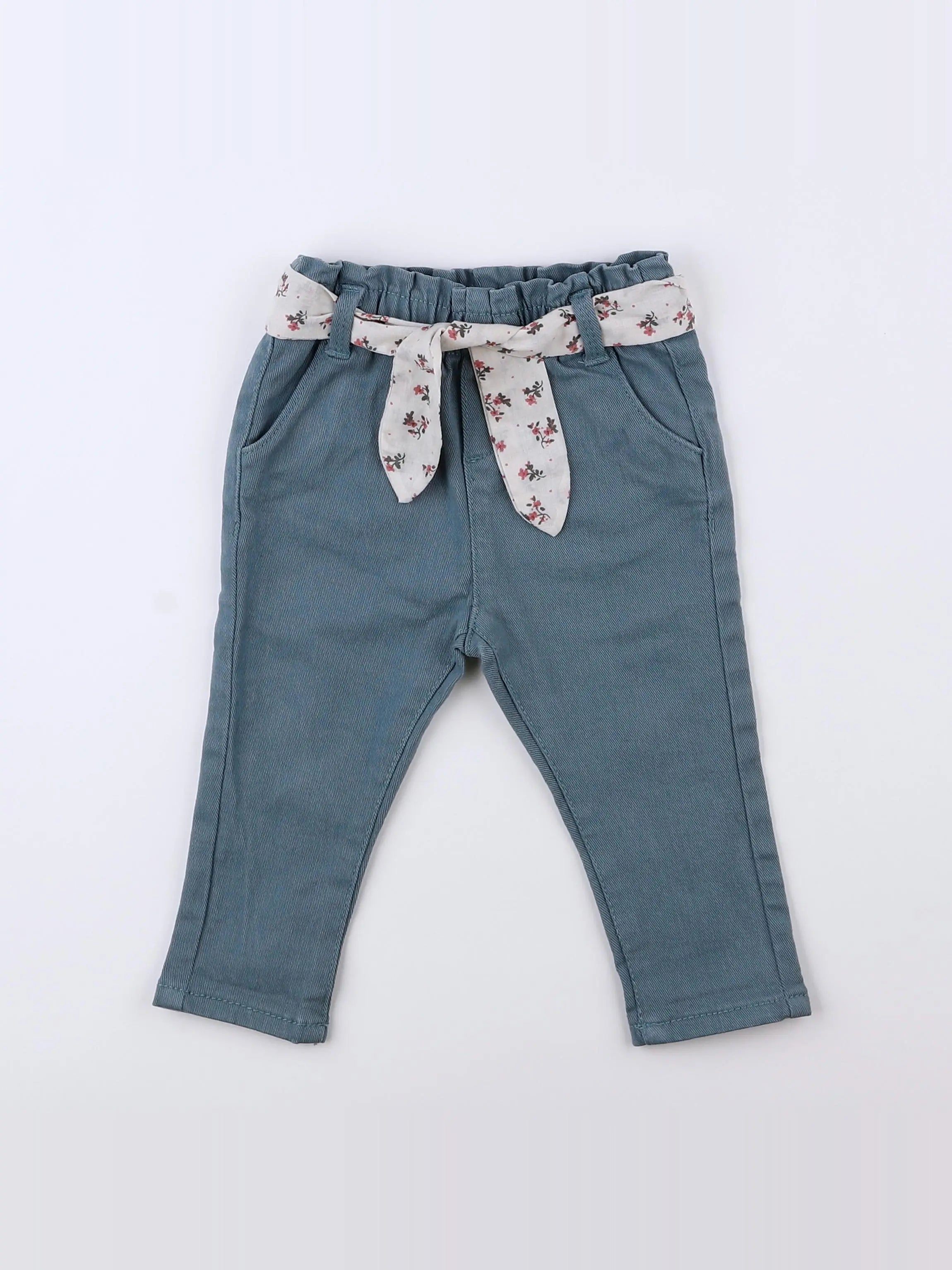 Vertbaudet - pantalon bleu - 12 mois