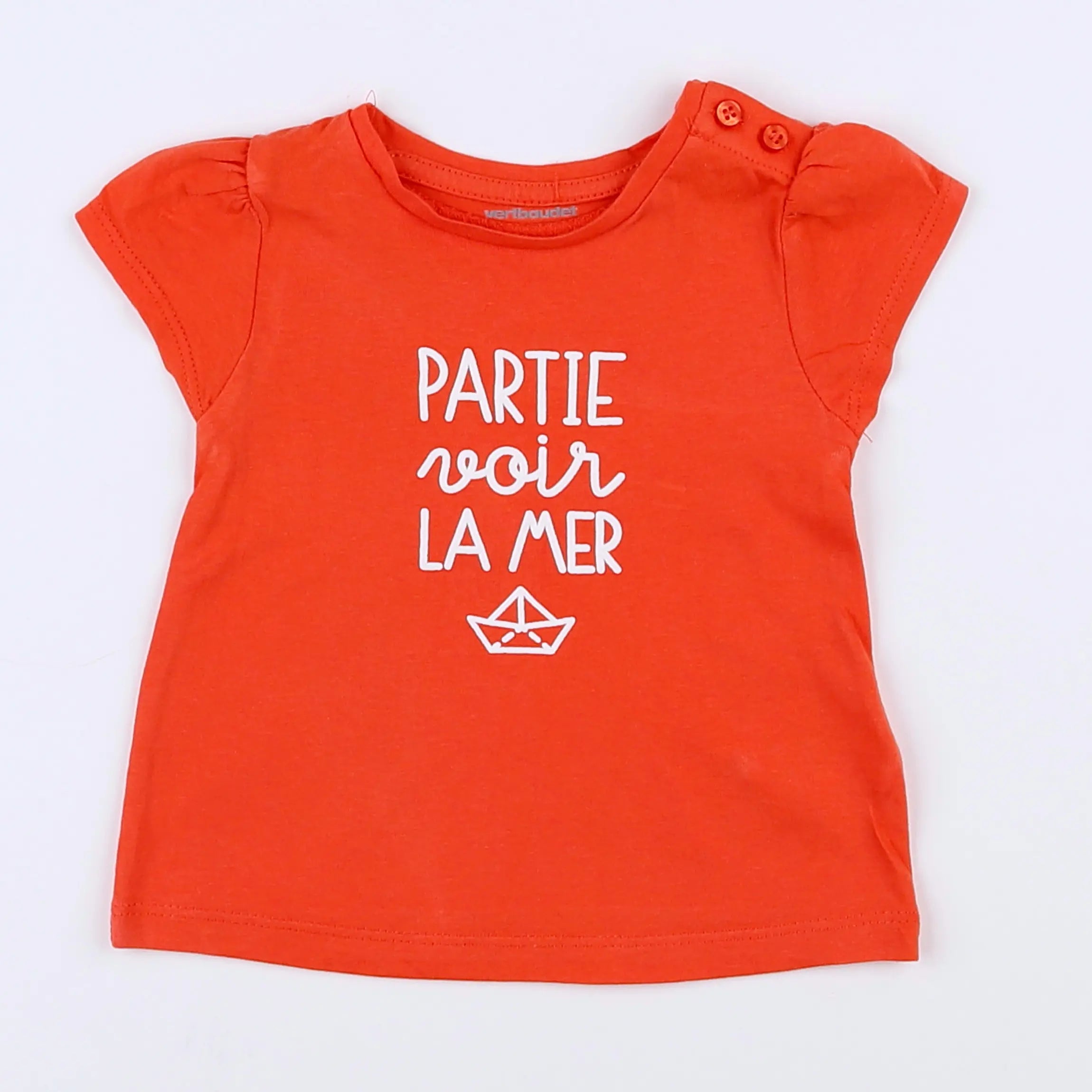Vertbaudet - tee-shirt orange - 3 mois
