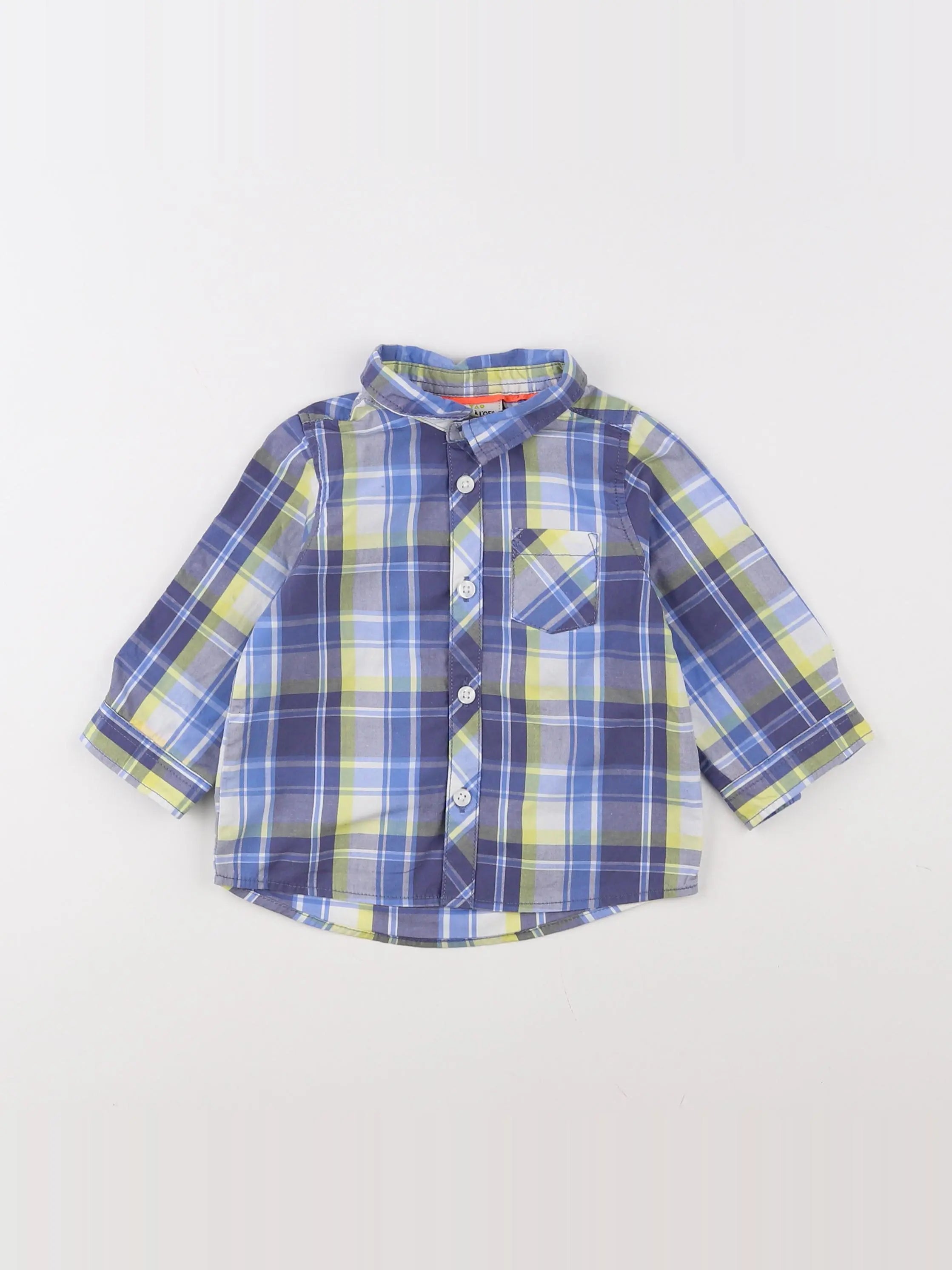 Tape à l'oeil - chemise bleu, jaune - 9 mois