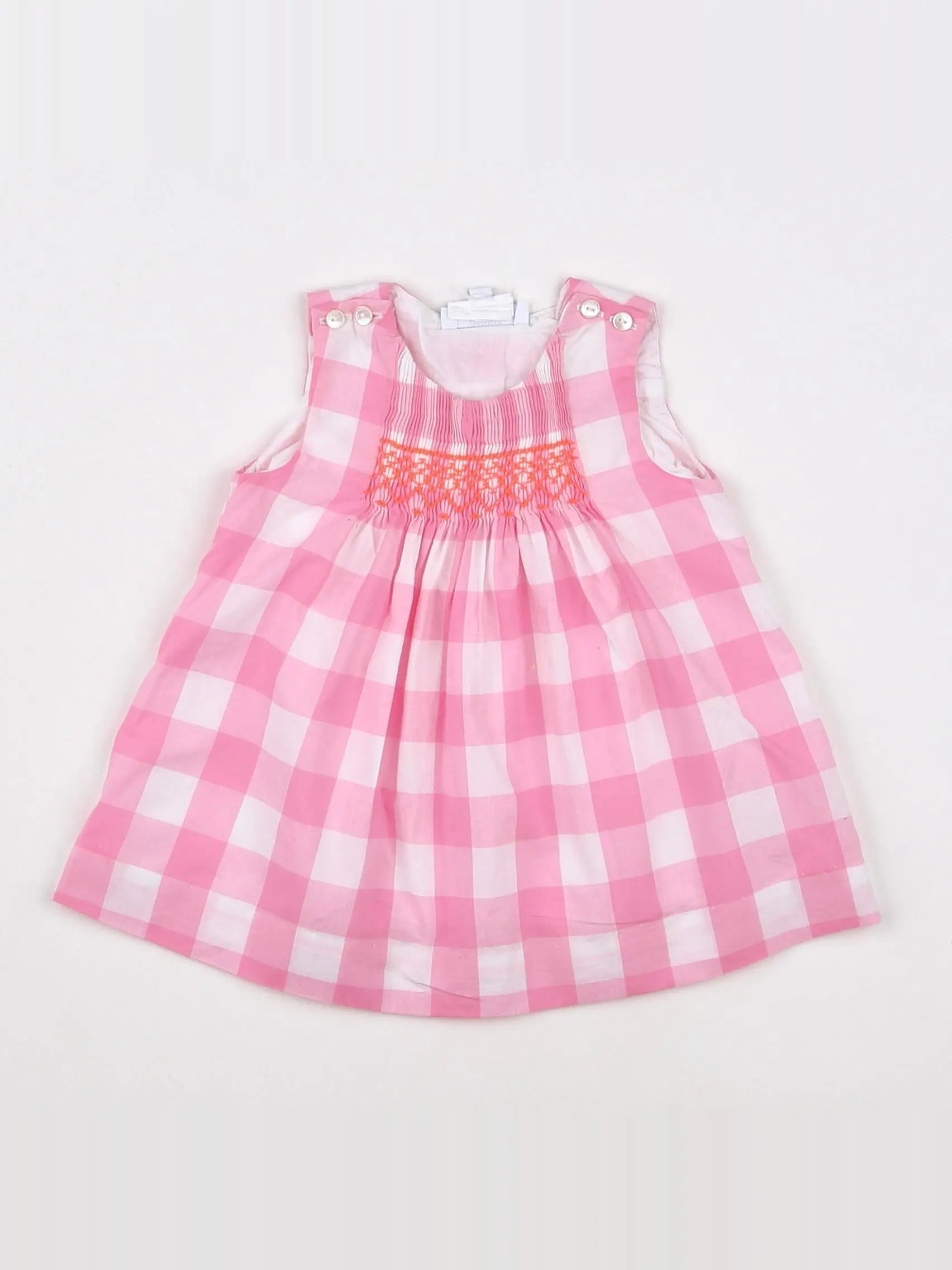 Jacadi - robe blanc, rose - 3 mois