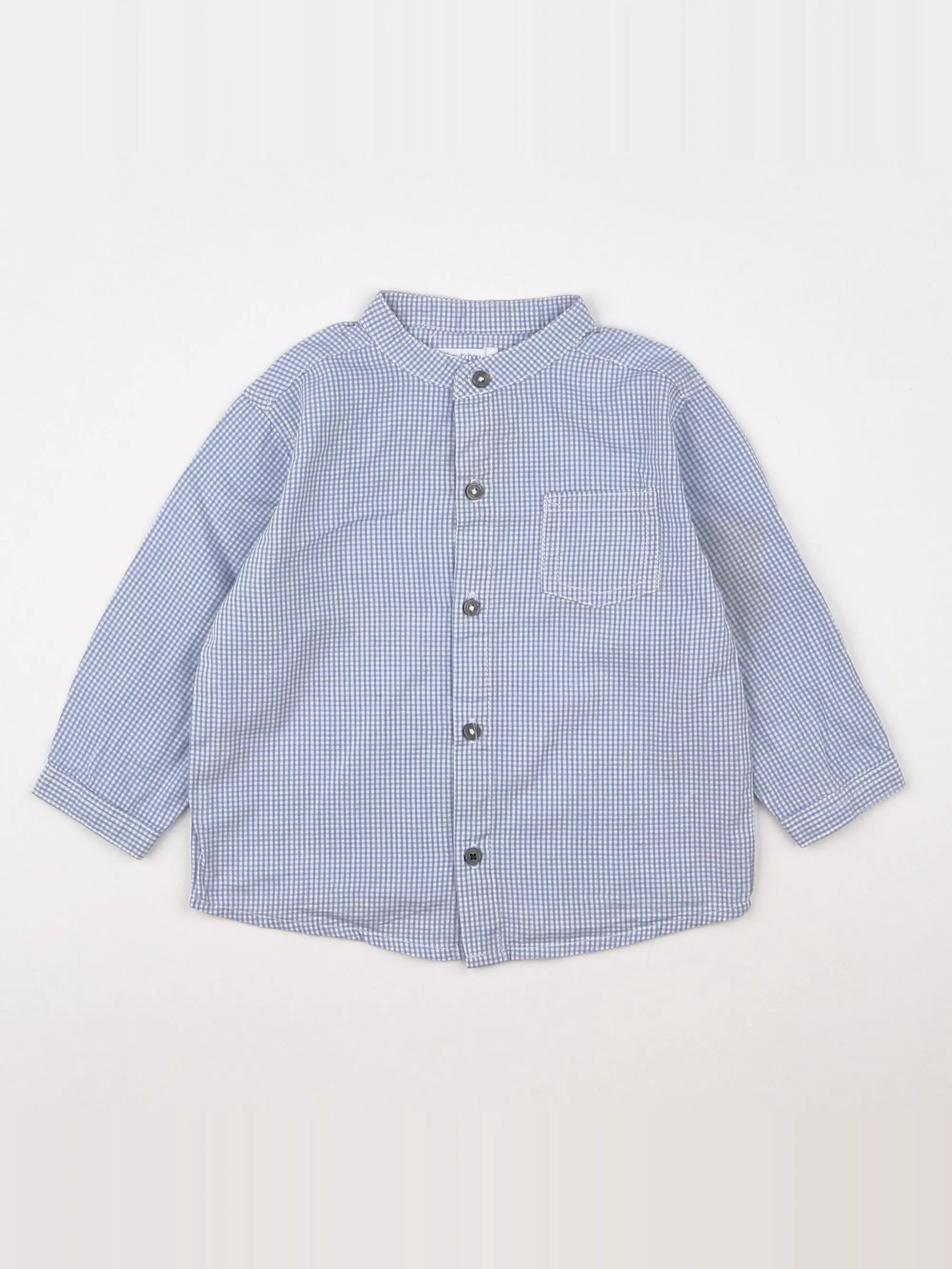 Boutchou - chemise bleu - 12 mois
