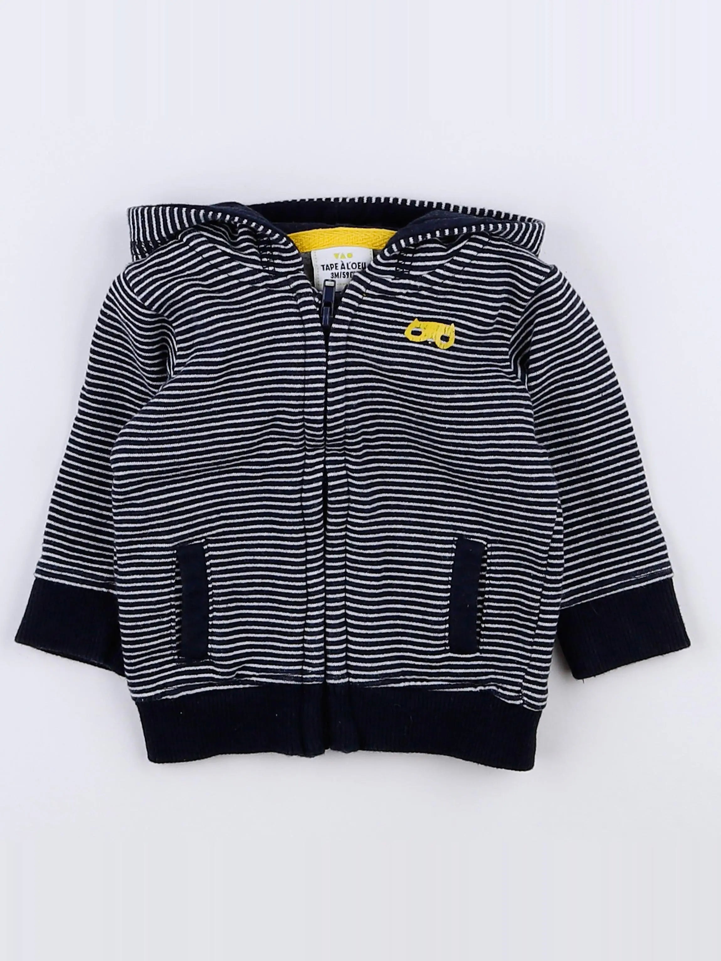 Tape à l'oeil - sweat bleu, blanc - 3 mois