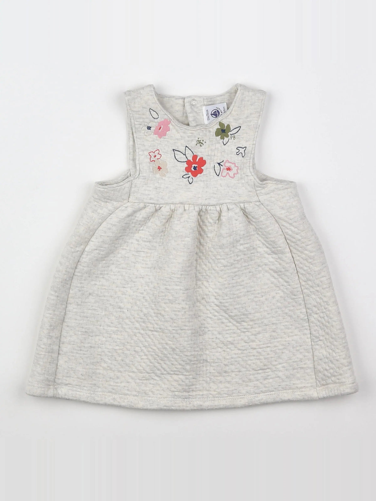 Petit Bateau - robe gris - 12 mois