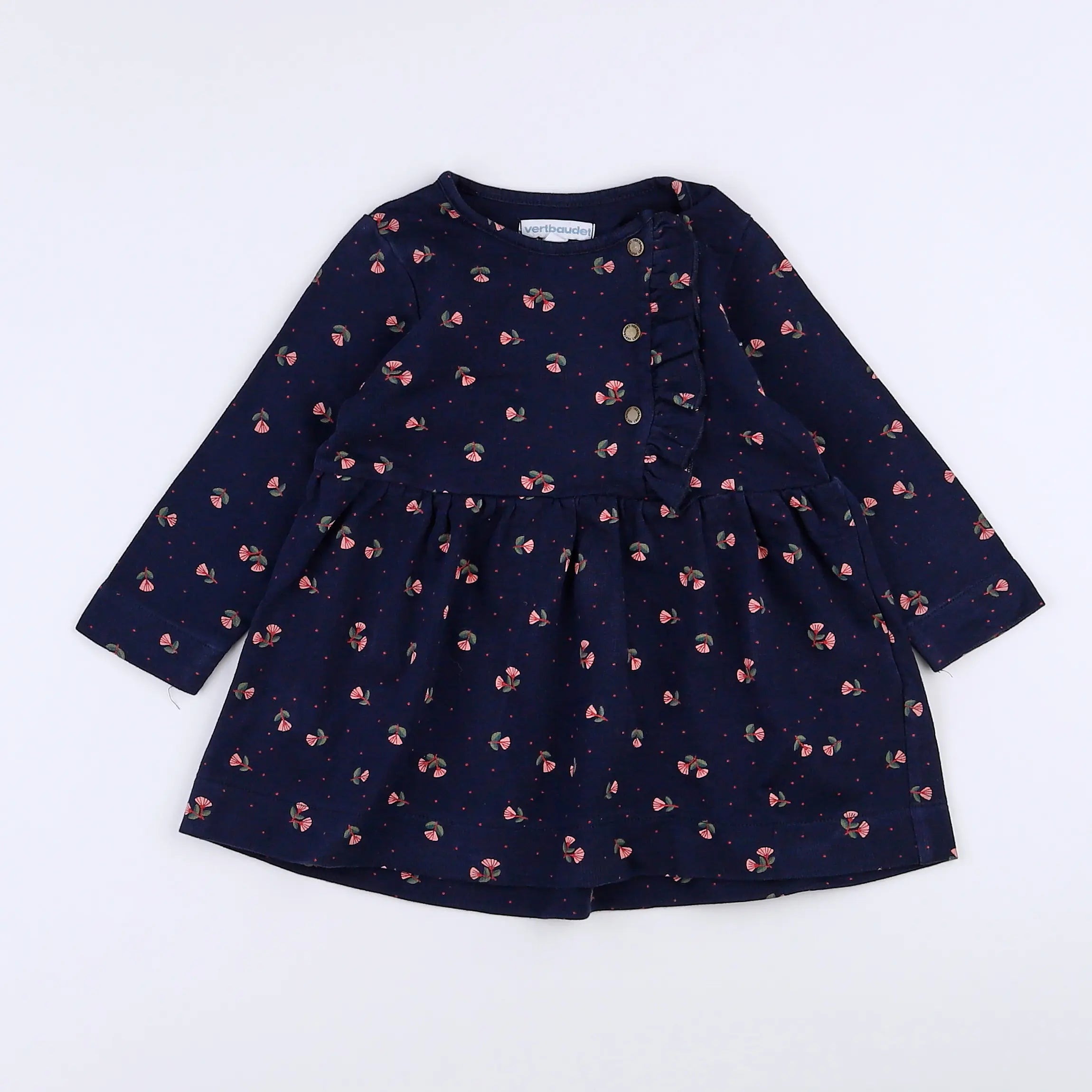 Vertbaudet - robe bleu - 12 mois