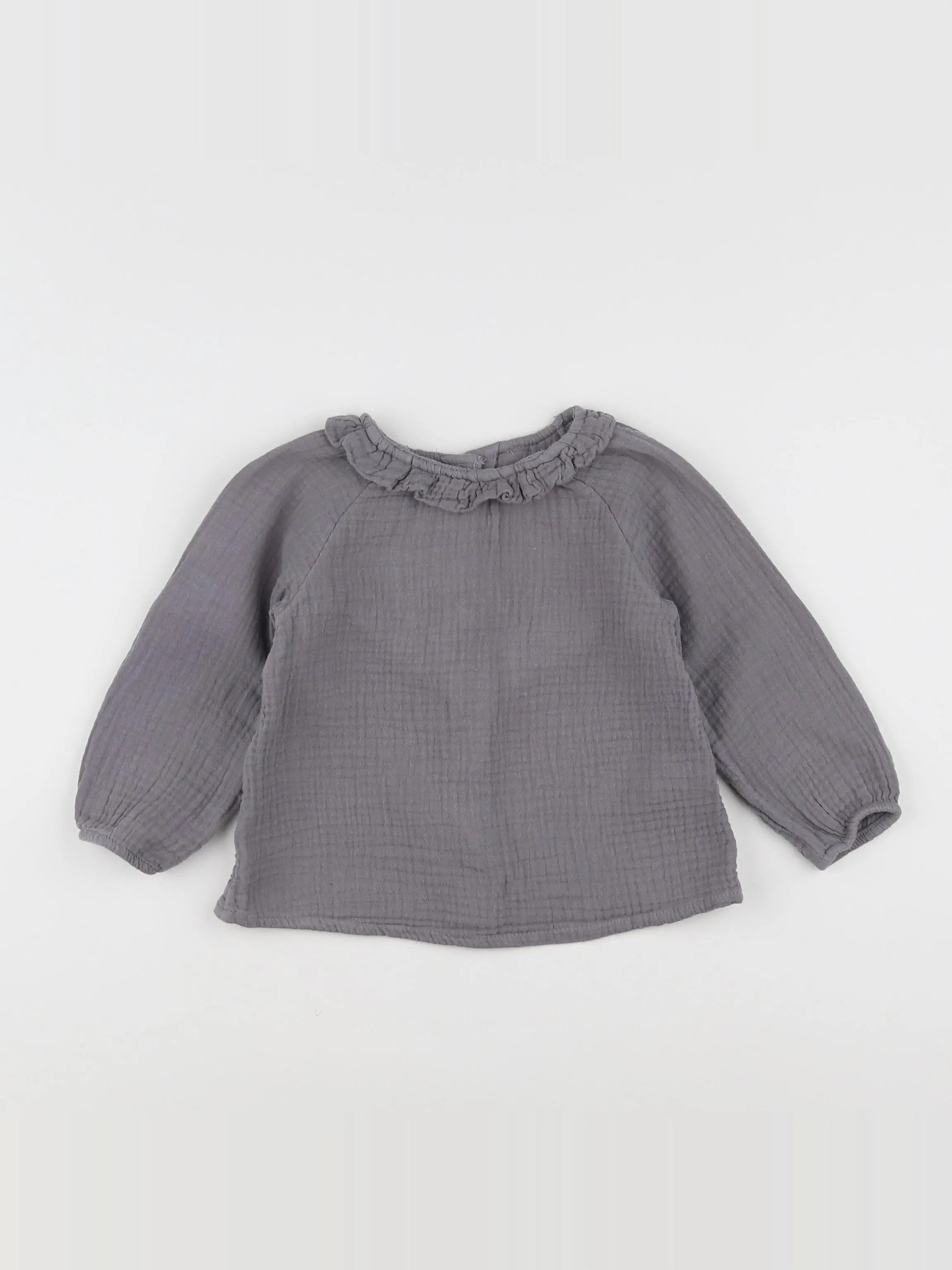 H&M - blouse gris - 9/12 mois