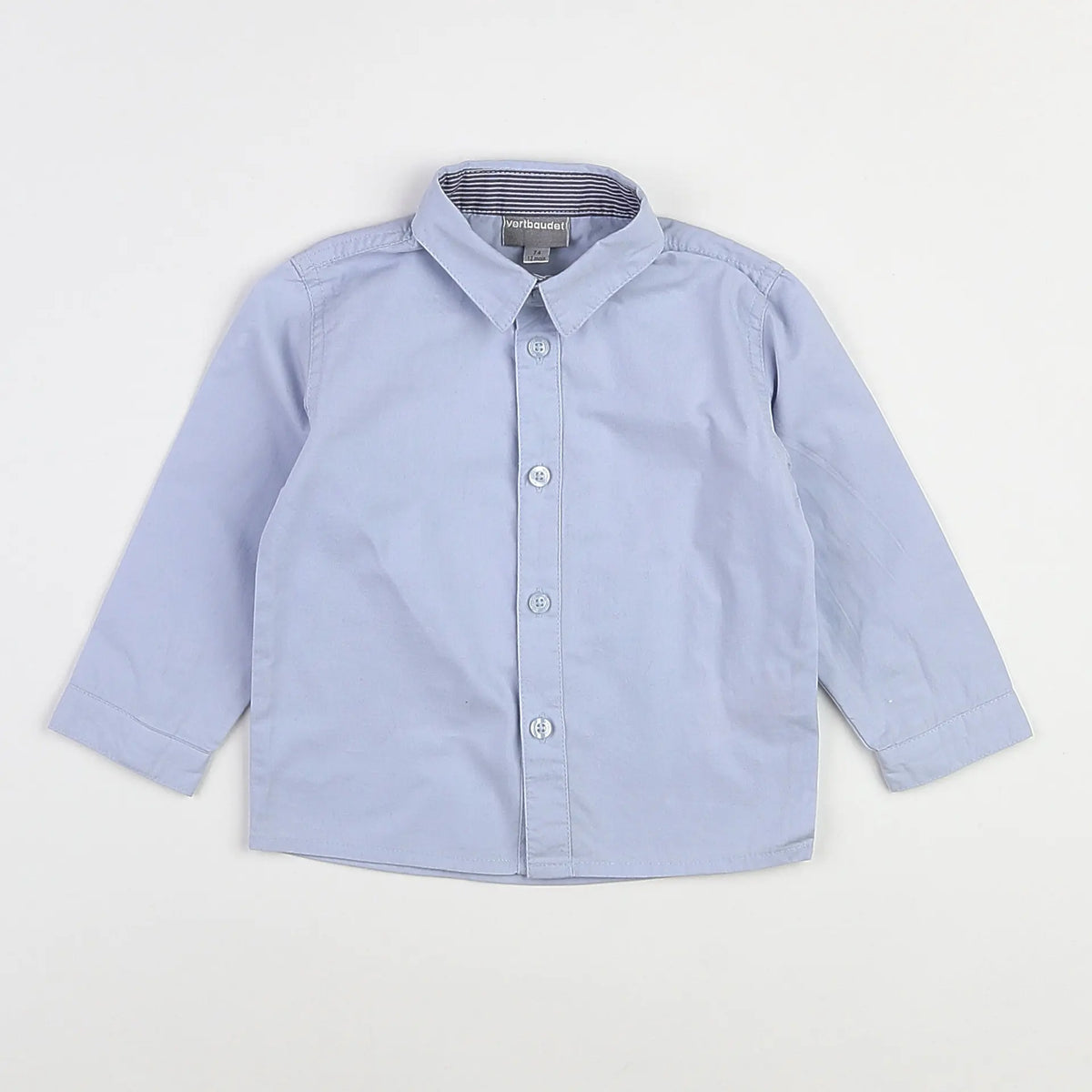 Vertbaudet - chemise bleu - 12 mois