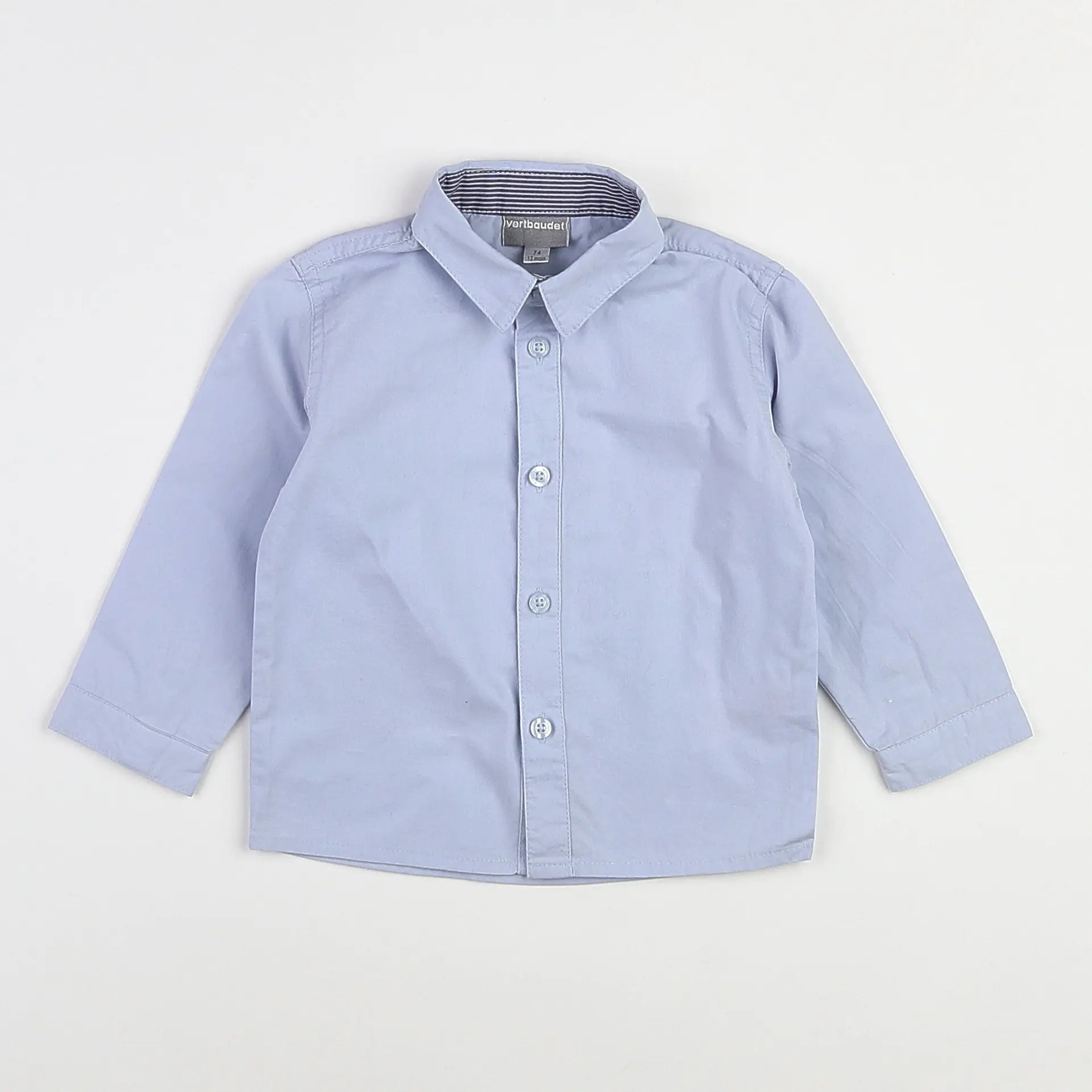 Vertbaudet - chemise bleu - 12 mois