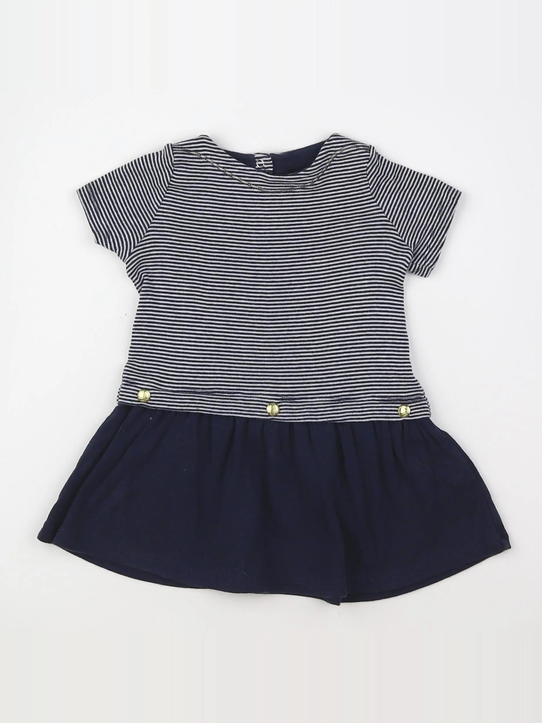 Petit Bateau - robe bleu - 12 mois