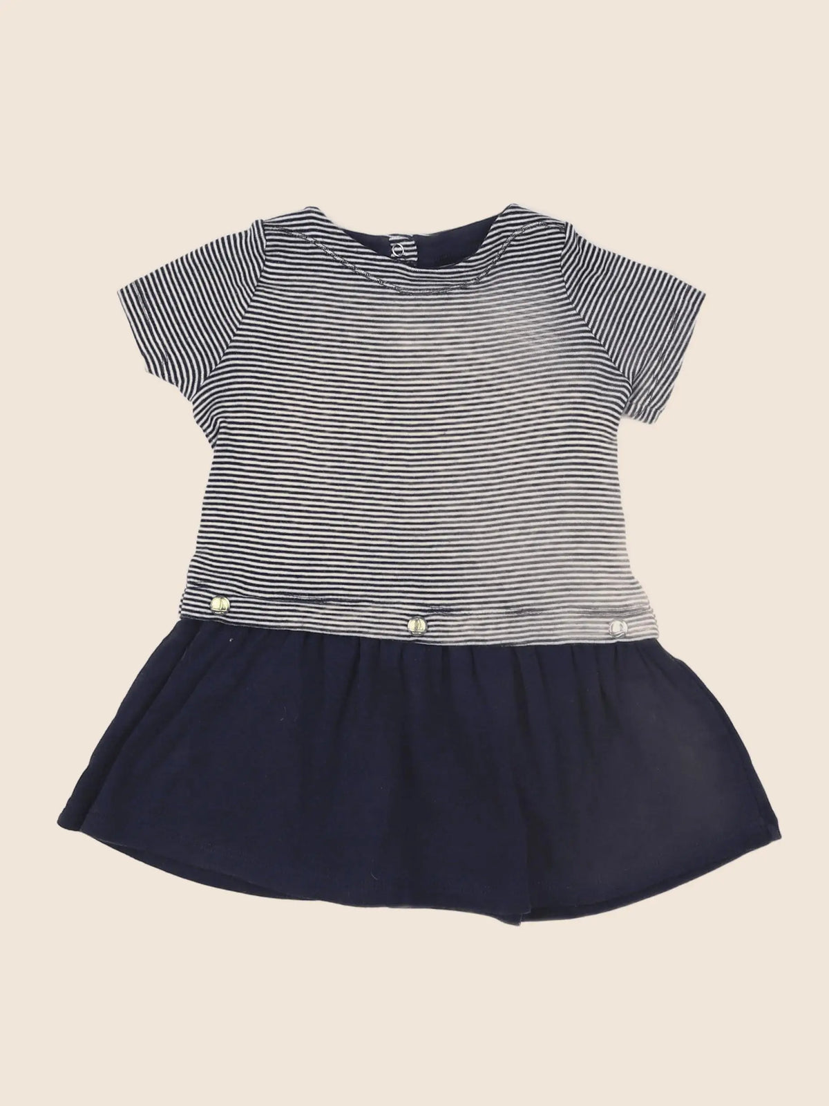Petit Bateau - robe bleu - 12 mois