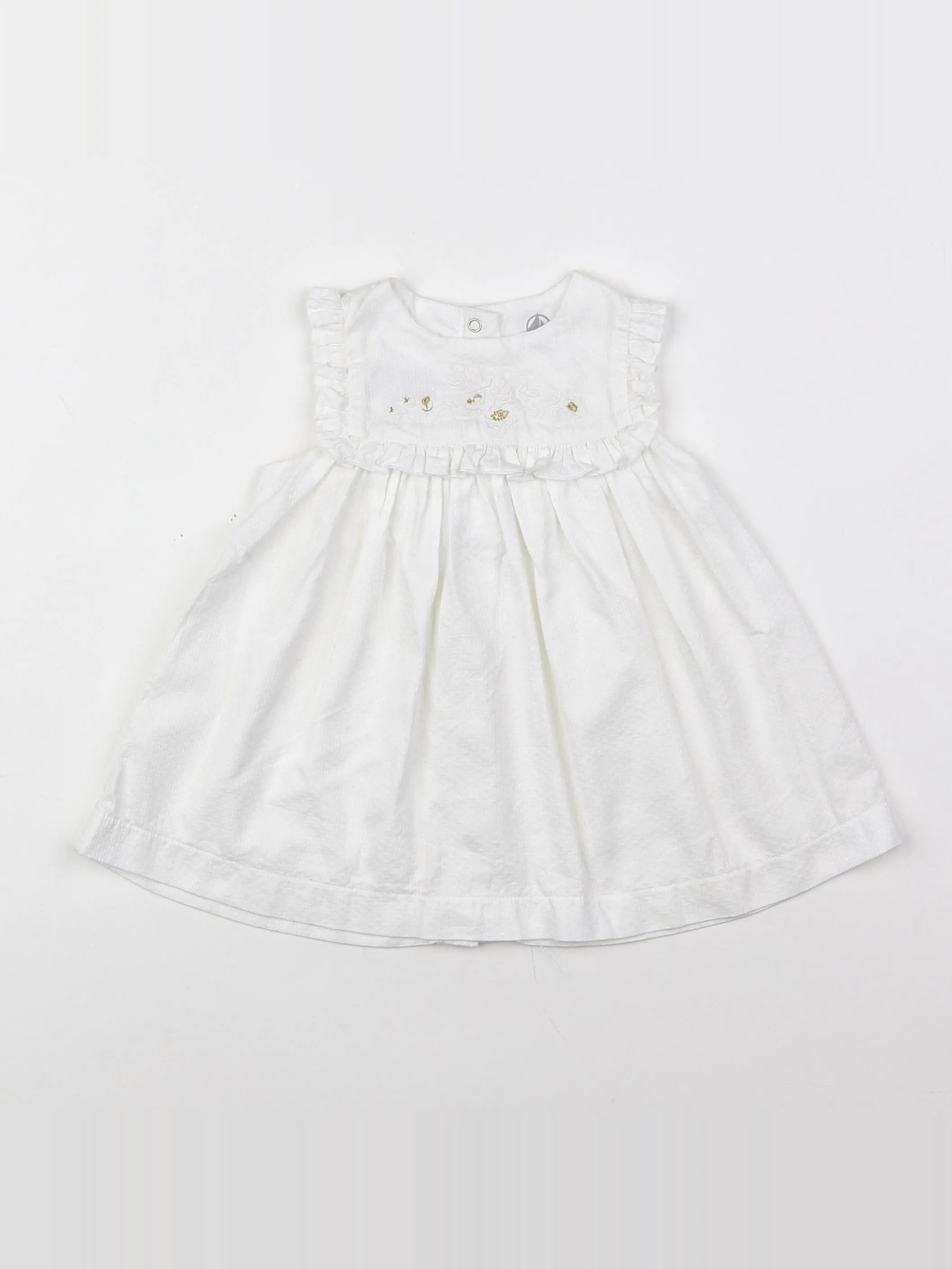 Petit Bateau - robe blanc - 12 mois