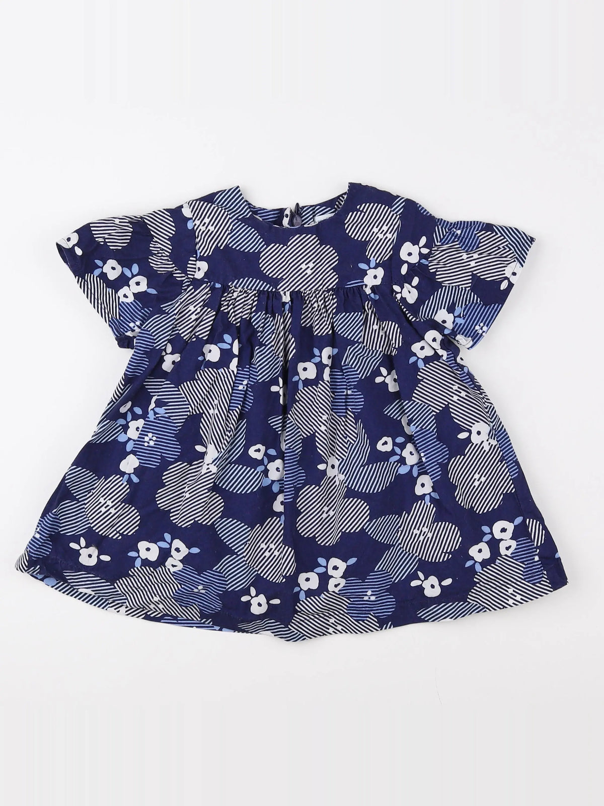 Vertbaudet - robe bleu, blanc - 18 mois