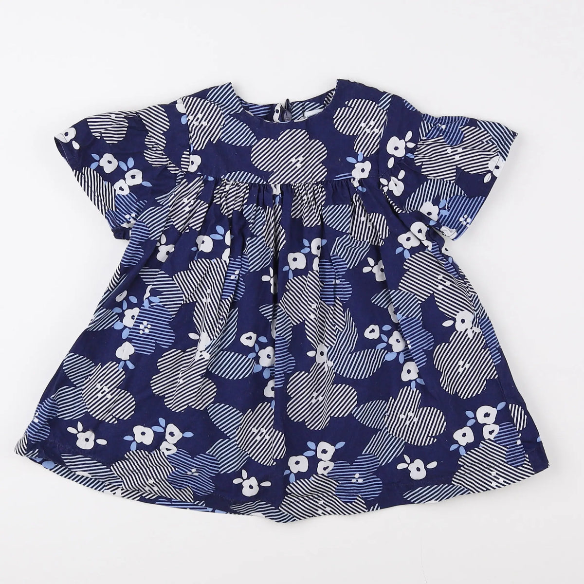 Vertbaudet - robe bleu, blanc - 18 mois