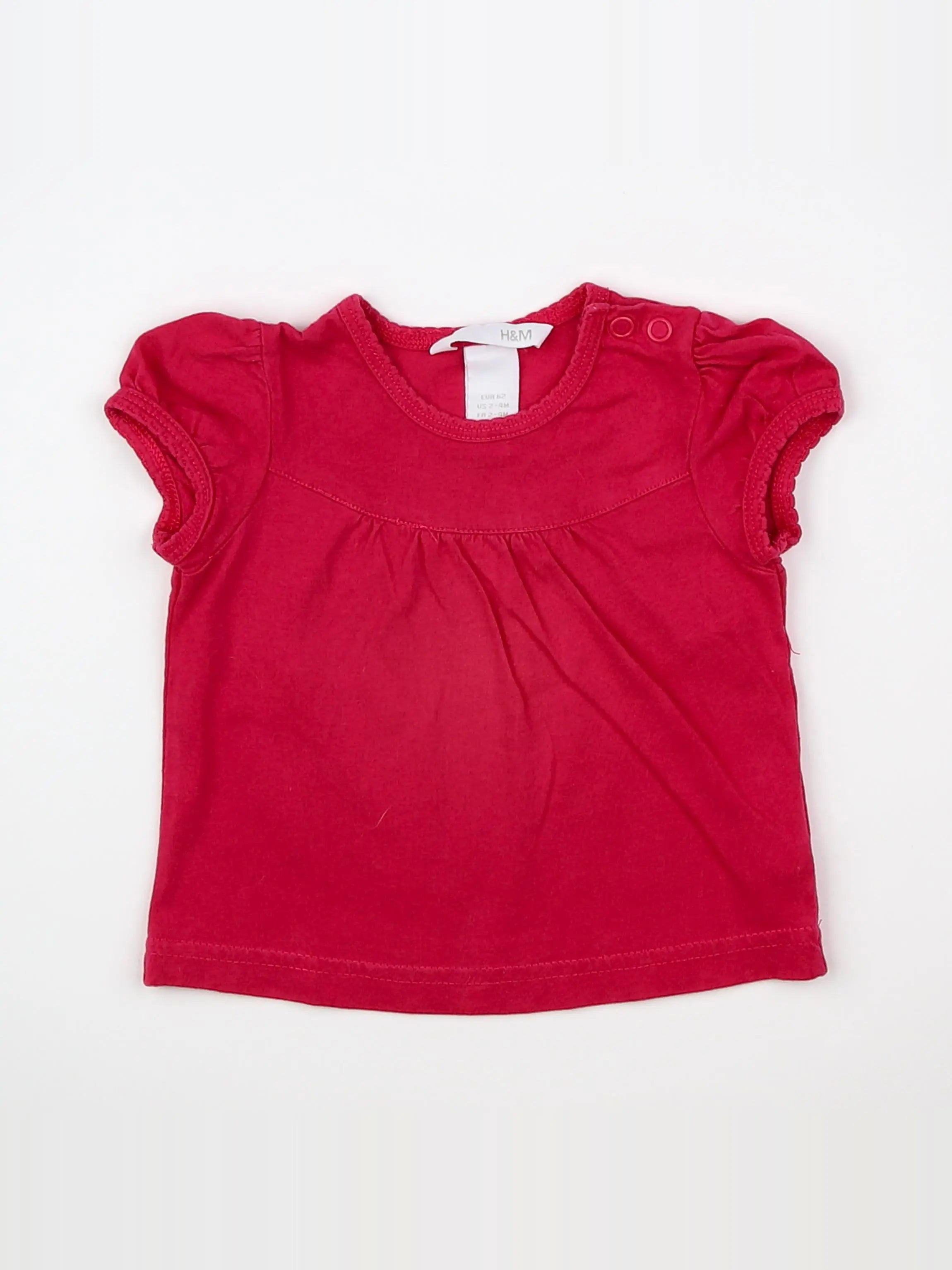 H&M - tee-shirt rose - 1/3 mois