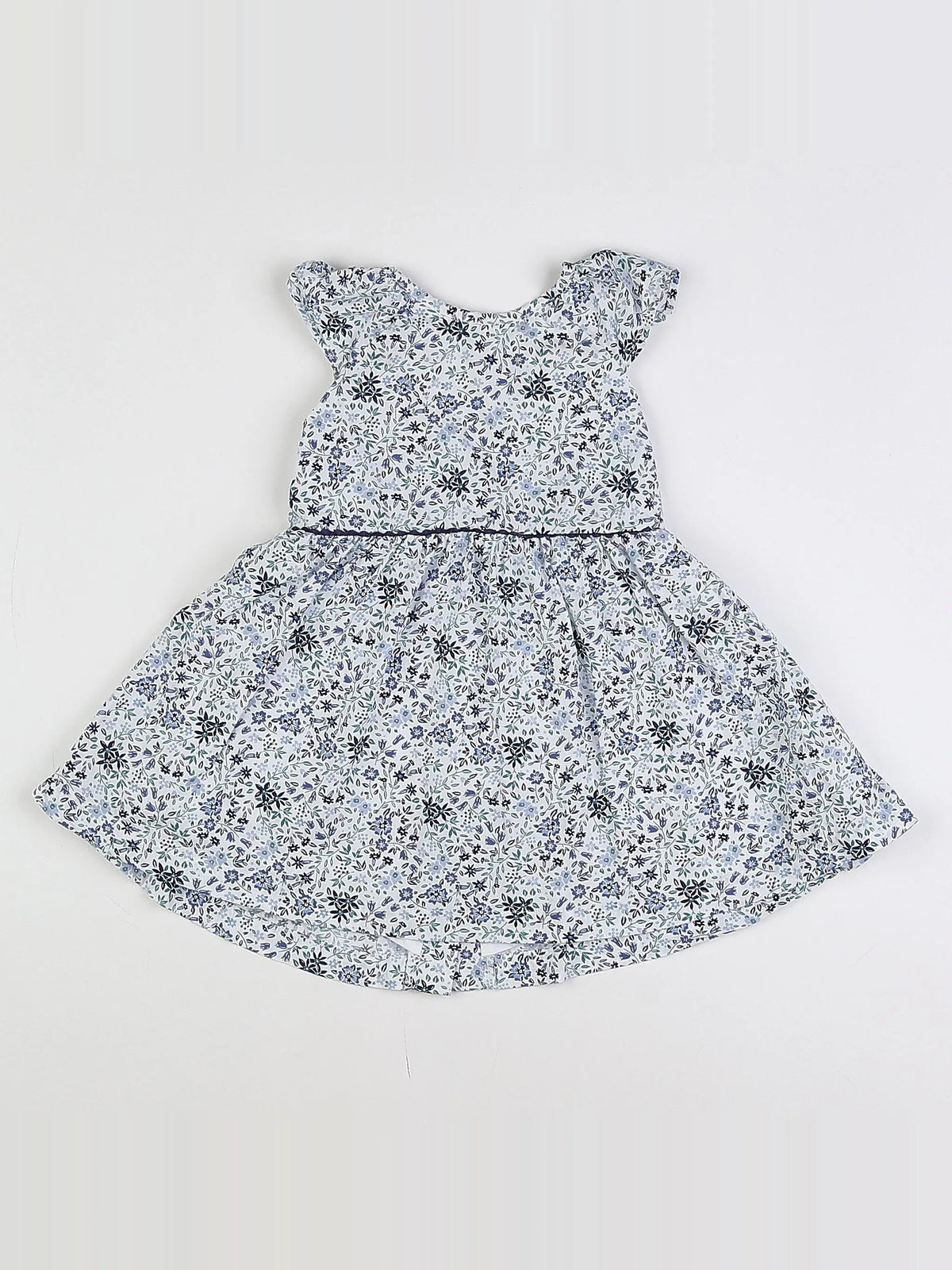 Vertbaudet - robe blanc, bleu - 18 mois