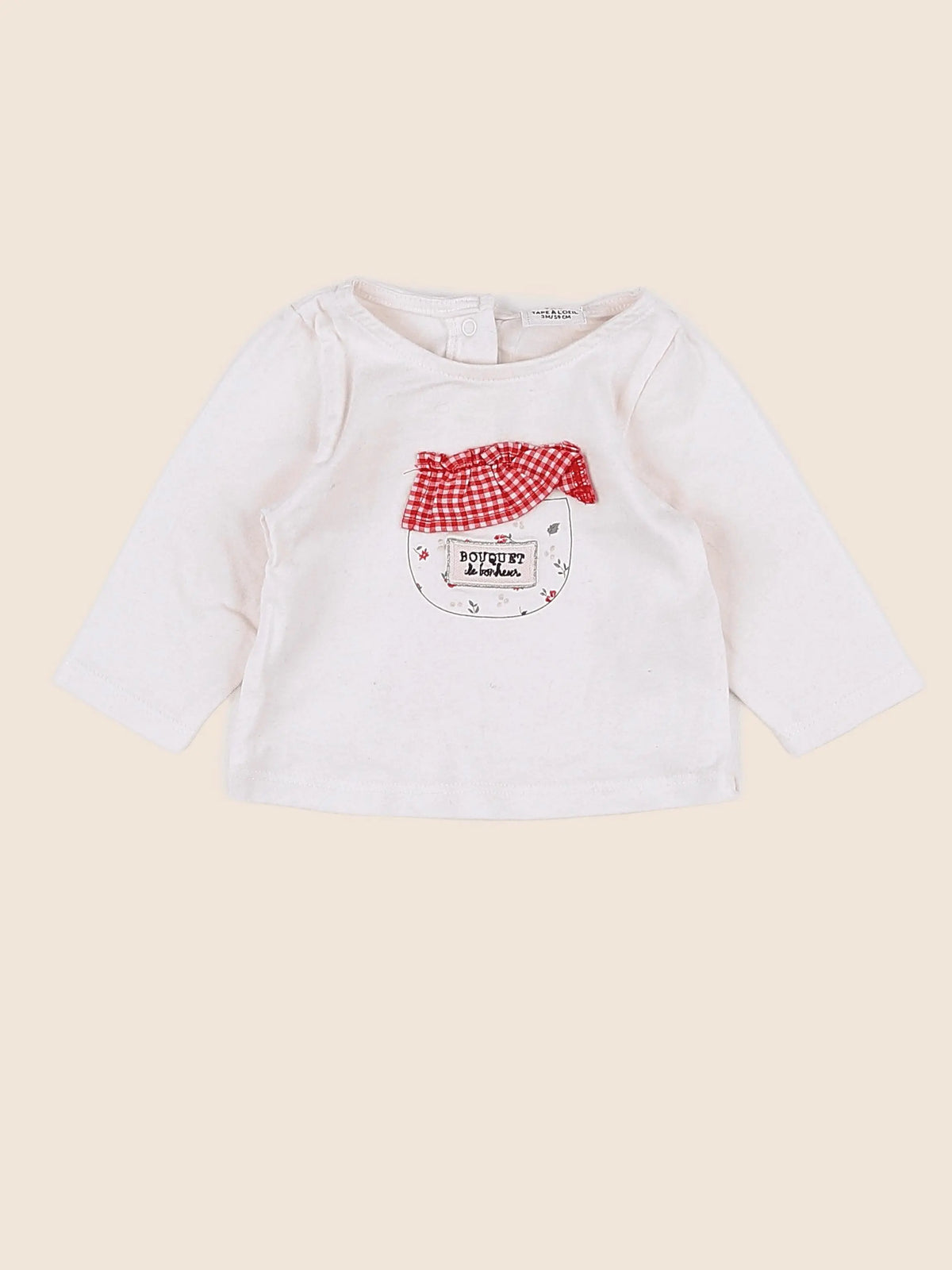 Tape à l'oeil - tee-shirt beige, rouge - 3 mois