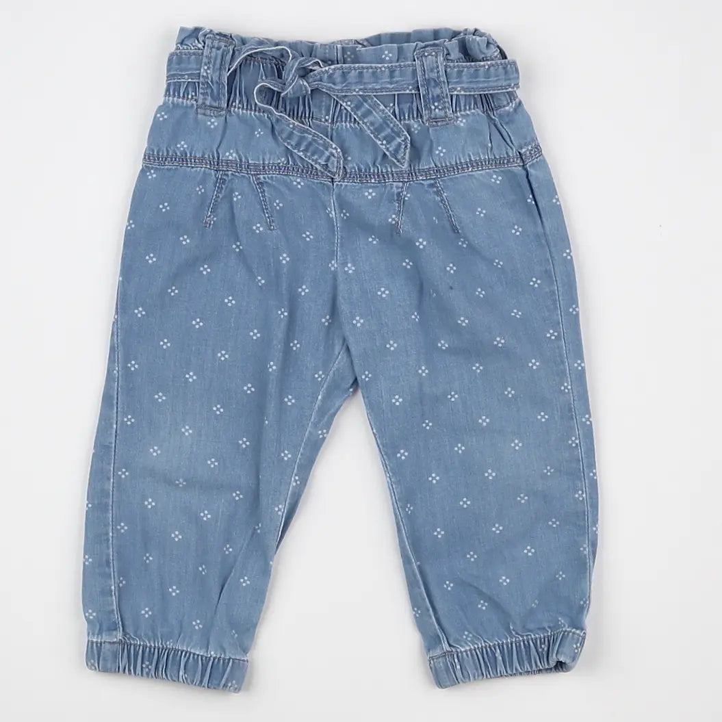 Vertbaudet - pantalon bleu - 12 mois