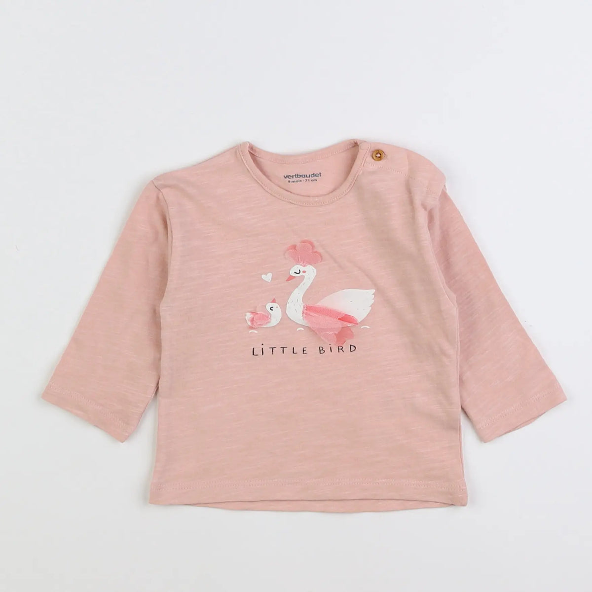 Vertbaudet - tee-shirt rose - 9 mois
