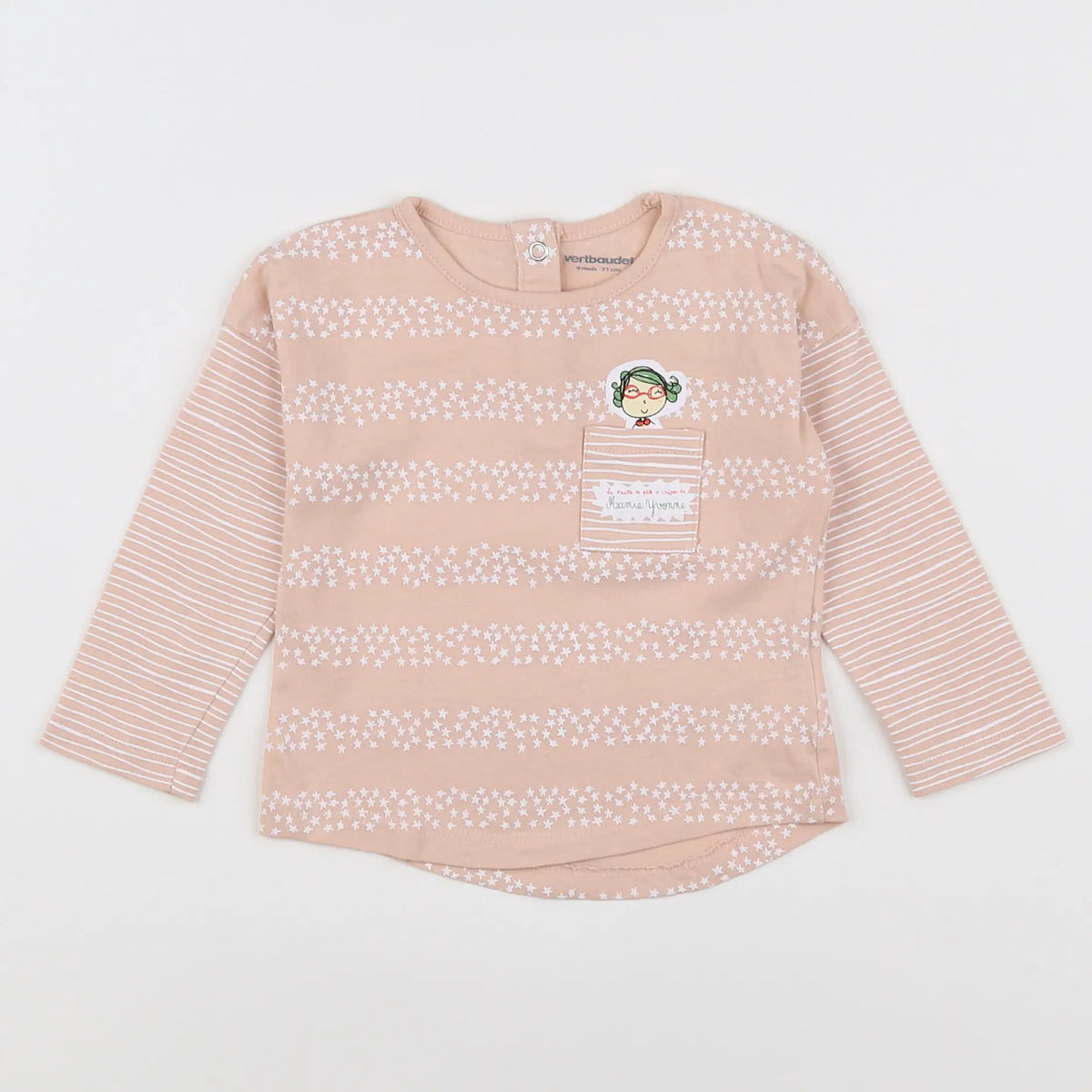 Vertbaudet - tee-shirt rose - 9 mois
