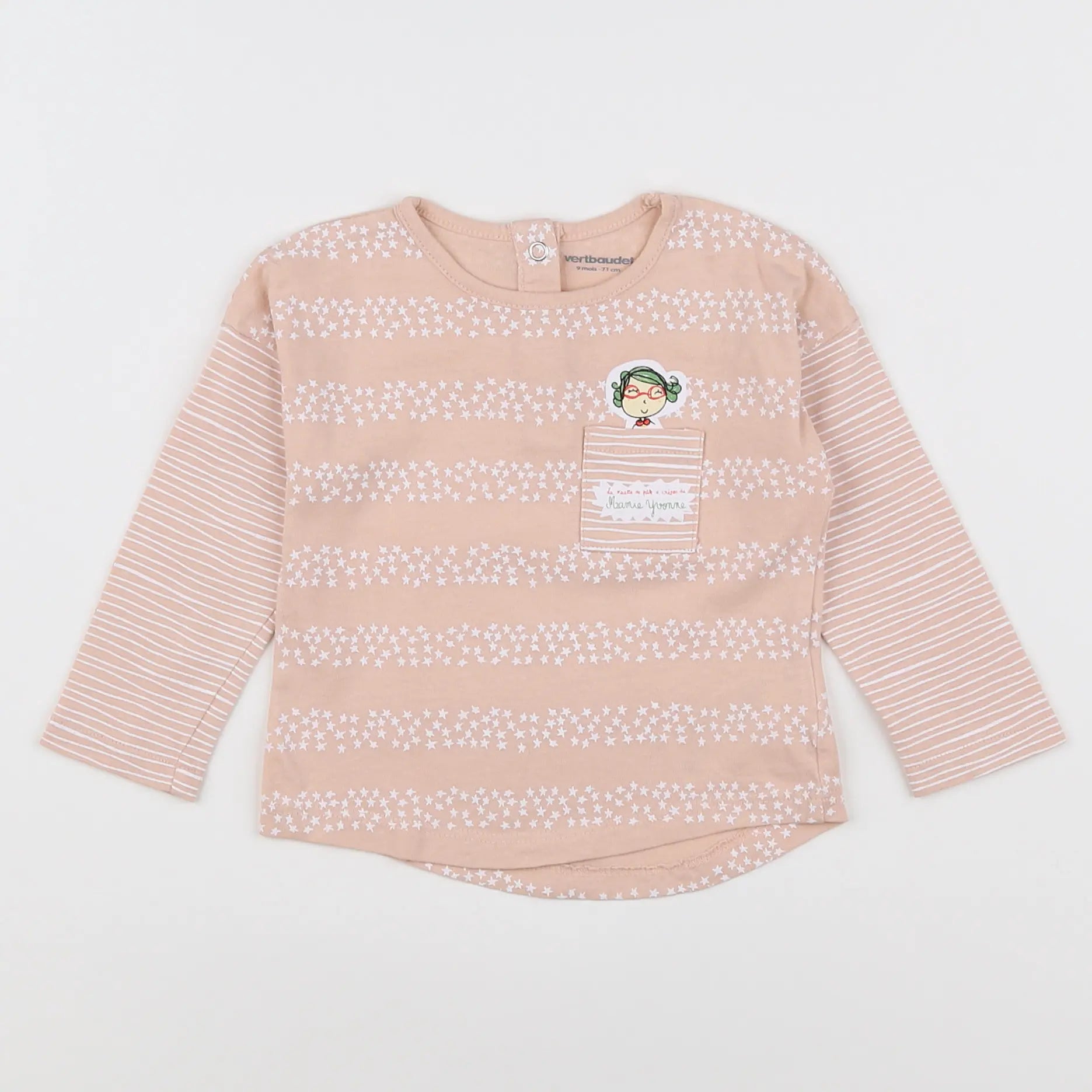 Vertbaudet - tee-shirt rose - 9 mois