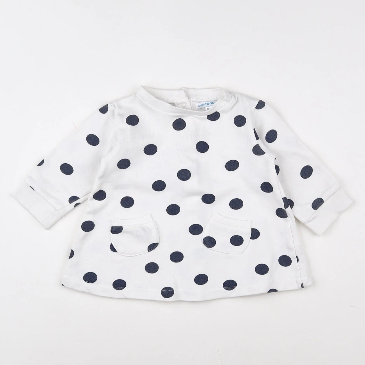 Vertbaudet - robe blanc, bleu - 12 mois