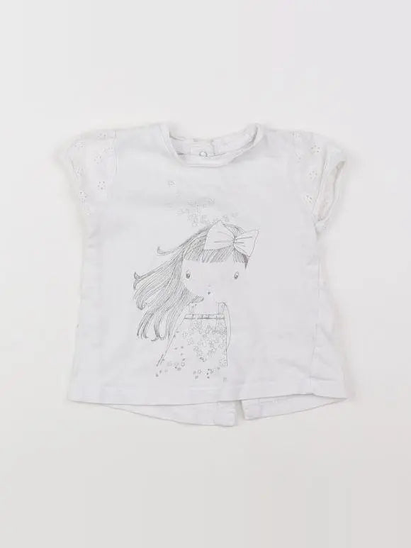 Vertbaudet - tee-shirt blanc - 6 mois