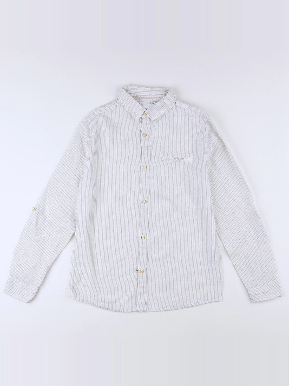 Zara - chemise blanc, gris - 11/12 ans